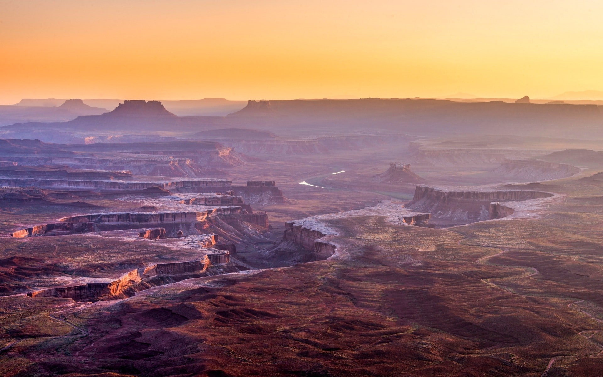 erosion, desert, mist, panoramas, nature, canyon, clear sky, river, landscape, 1080P, Utah, USA, Grand Canyon, HD Wallpaper