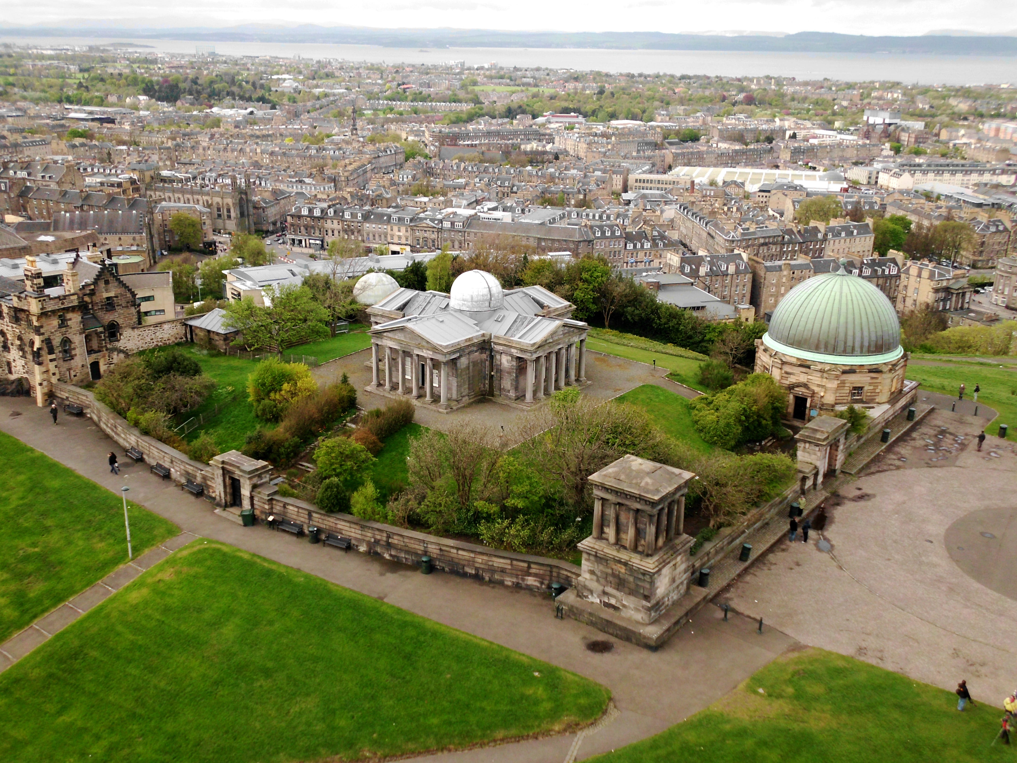 townscape, aerial view, nature, the past, dome, tree, plant, city, built structure, 4K, residential district, historic buildings, edinburgh, grass, high angle view, HD Wallpaper