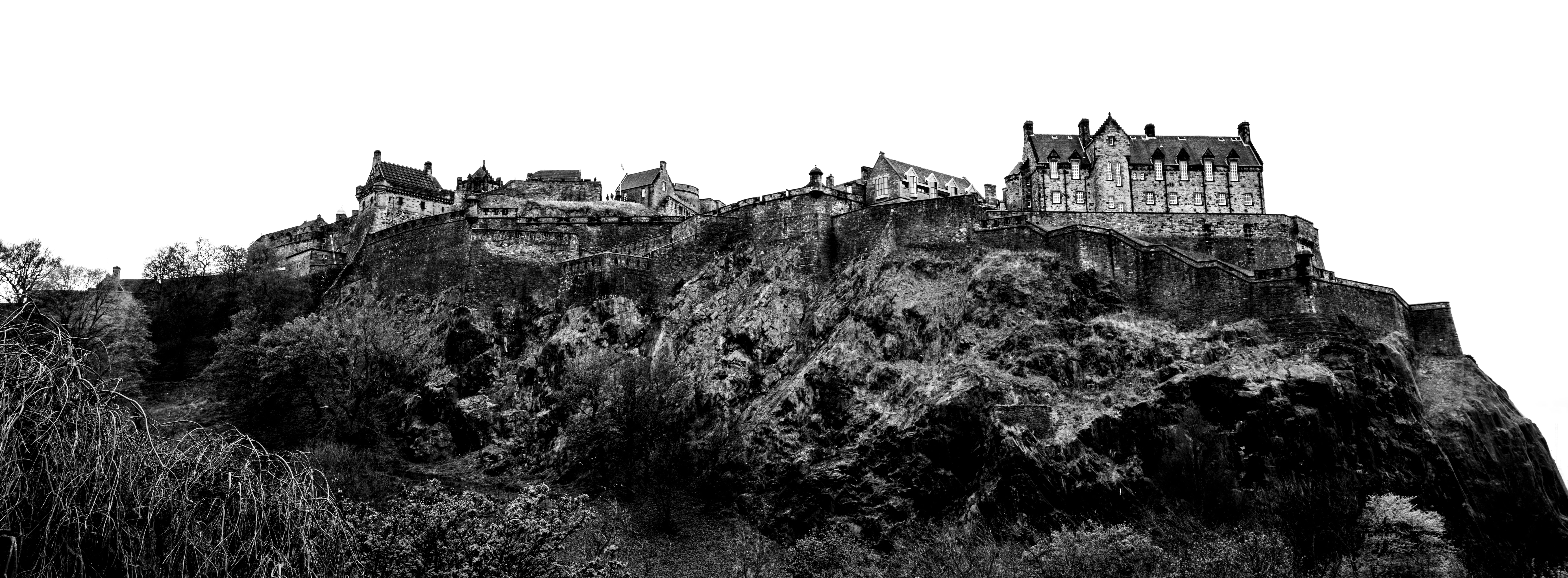 outside, ruined, gothic style, uhd, edinburgh, place, abbey, tourism, travel, 8K, low angle view, fort, hill, clear sky, outdoors, building exterior, built structure, HD Wallpaper