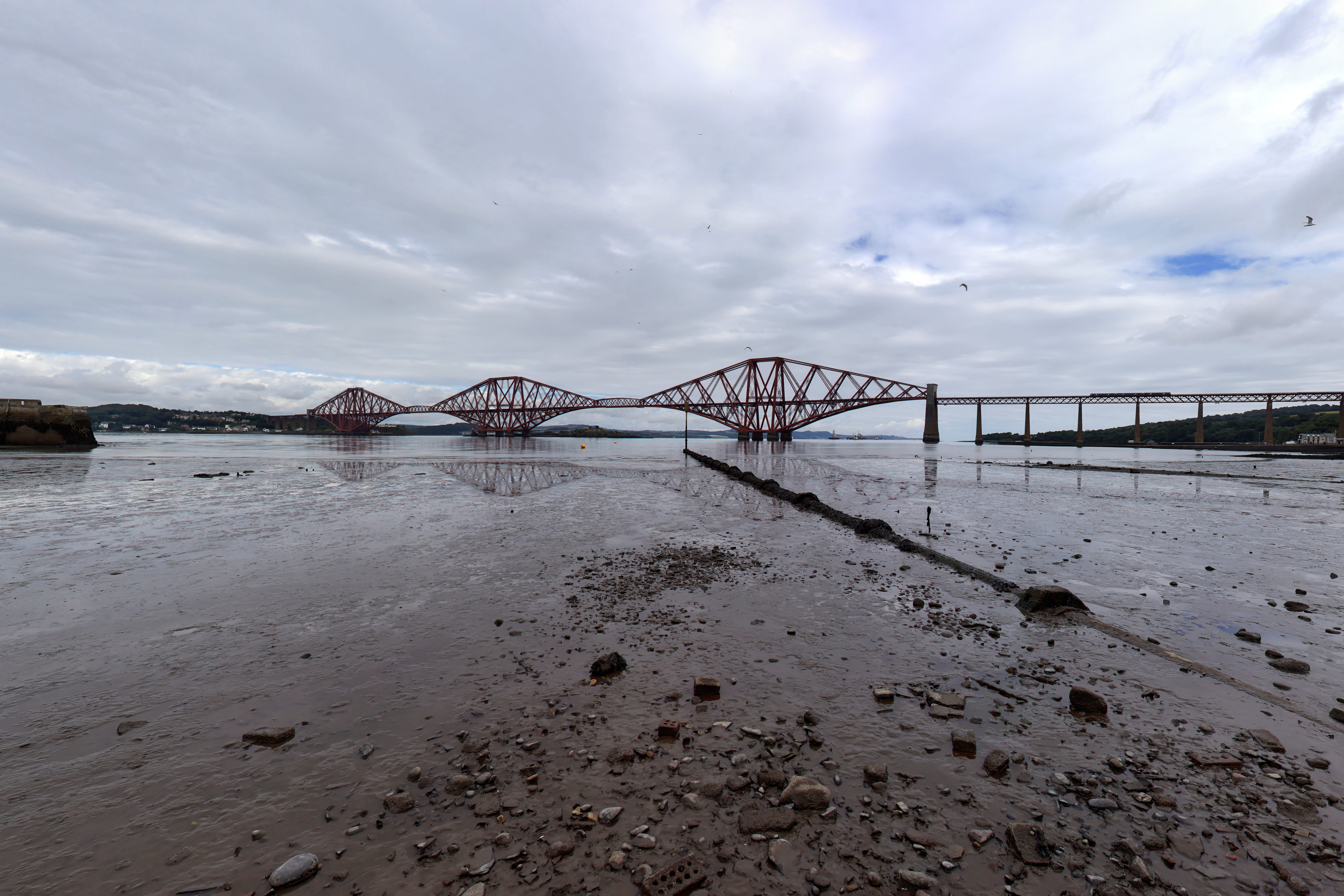 united kingdom, outdoors, horizontal, architecture, connection, beach, south queensferry, built structure, scotland, day, waters, bridge - man made structure, HD Wallpaper
