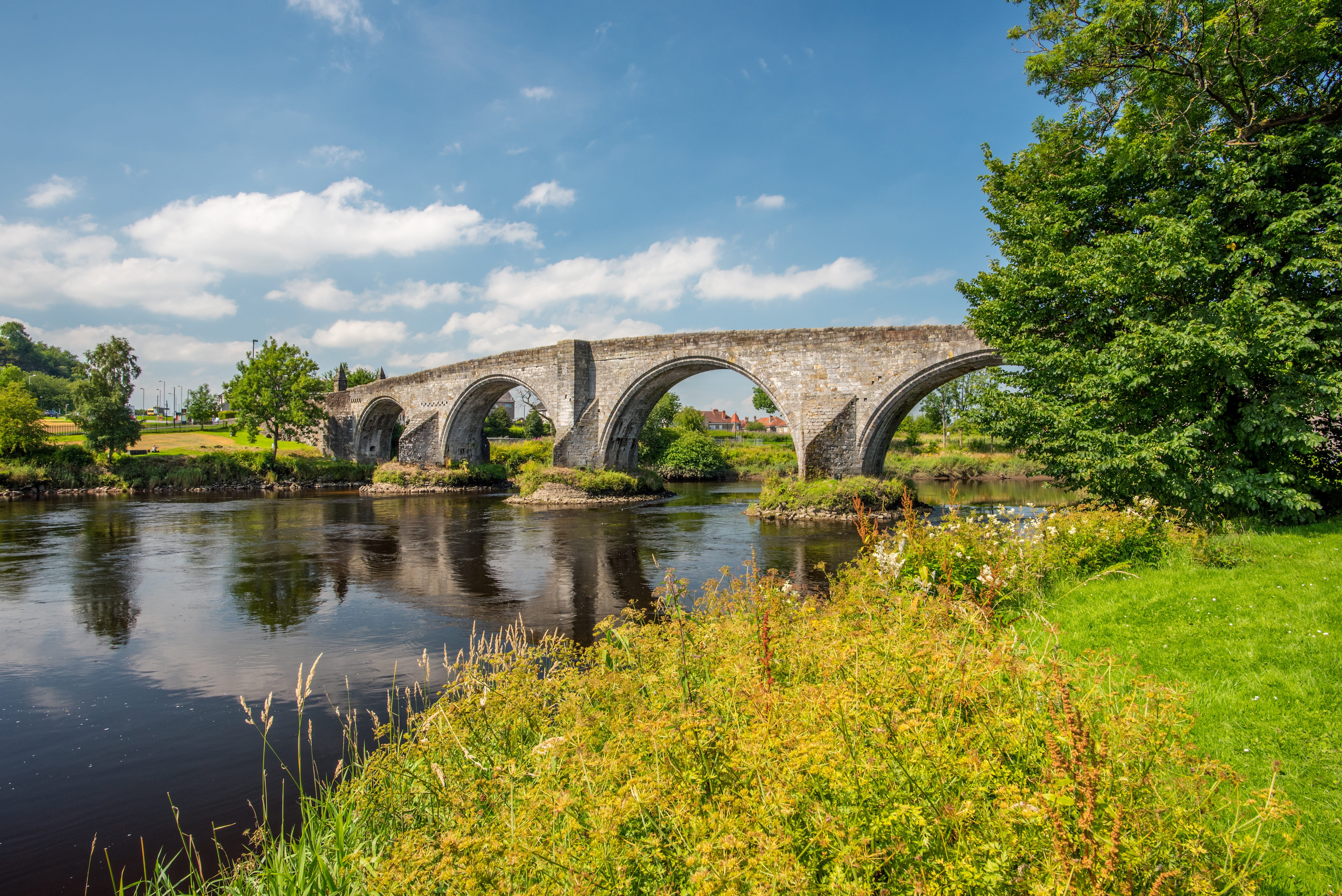 old, stirling bridge, military, battle field, nature, connection, stone, architecture, day, william, arch bridge, concrete, river, arch, arched, bridge, HD Wallpaper