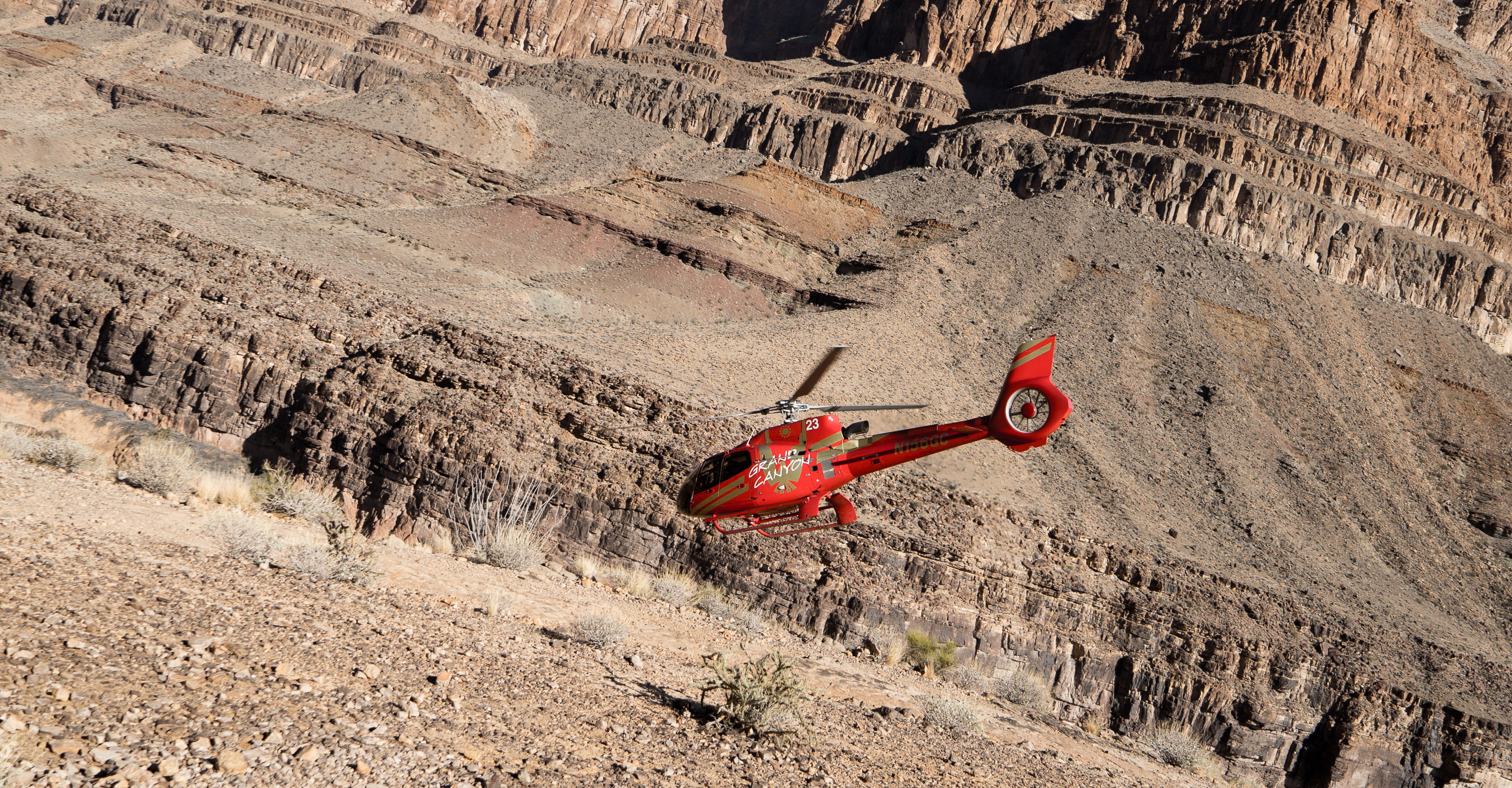 machinery, rescue, equipment, field, flying, canyon, gray, red, dirt, helicopter, 4K, high angle view, outdoors, sunlight, no people, land, c, industry, HD Wallpaper