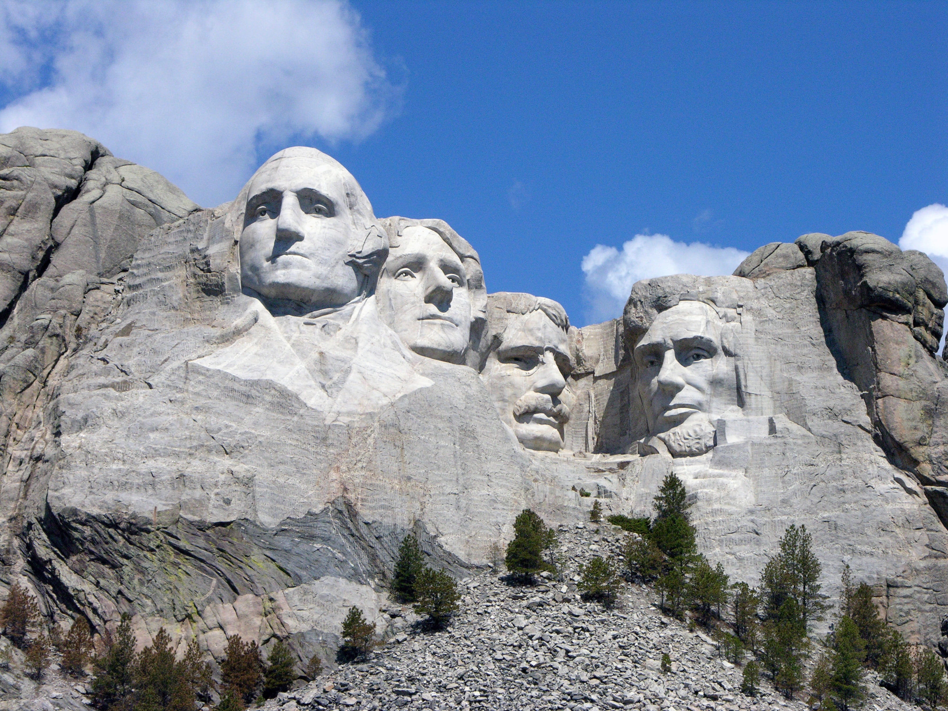 solid, 2K, rock, travel destinations, sculpture, mt, statue, outdoors, rock formation, travel, presidents, mountain, black, memorial, no people, nature, HD Wallpaper