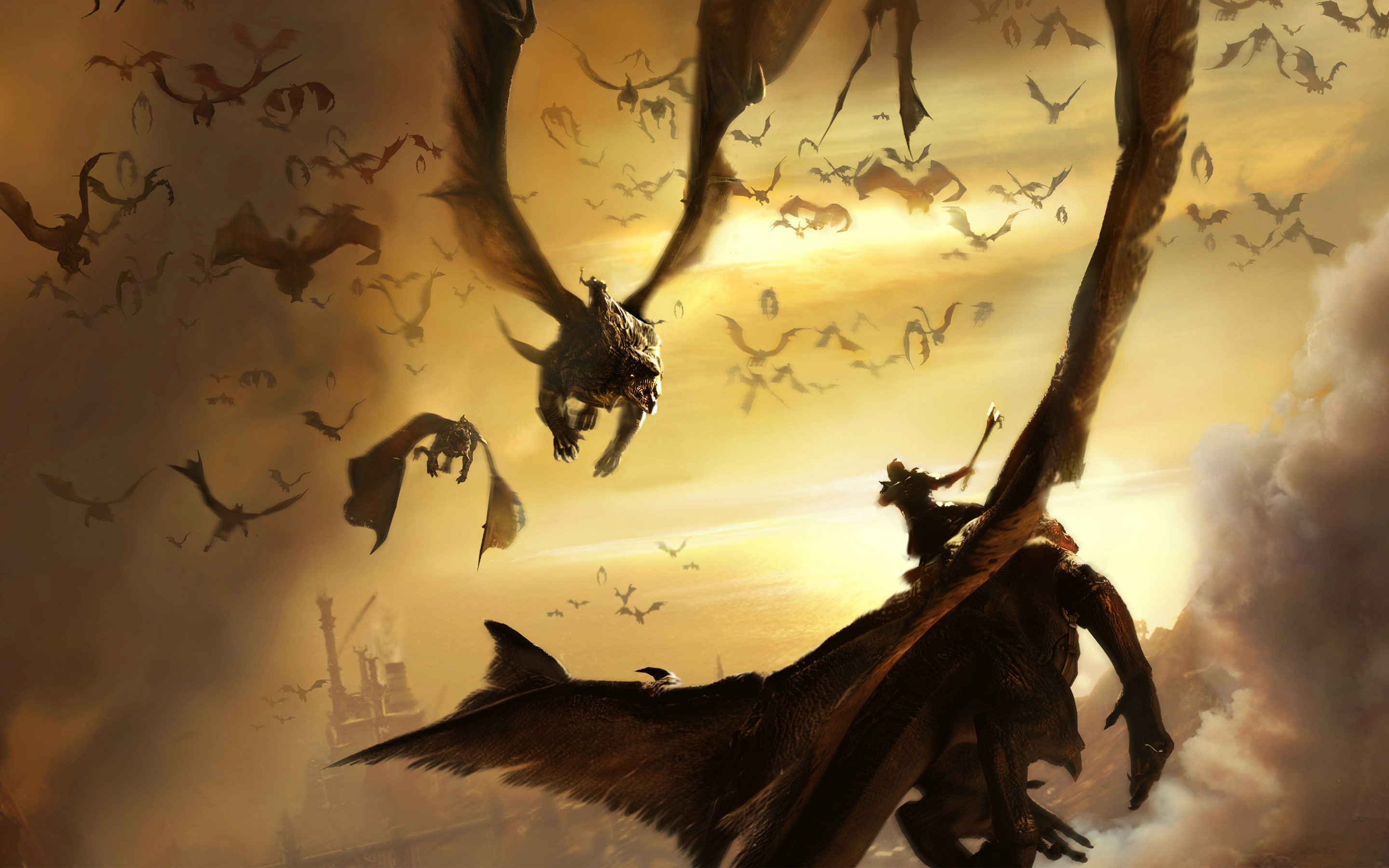 lair, 2K, dragons, HD Wallpaper