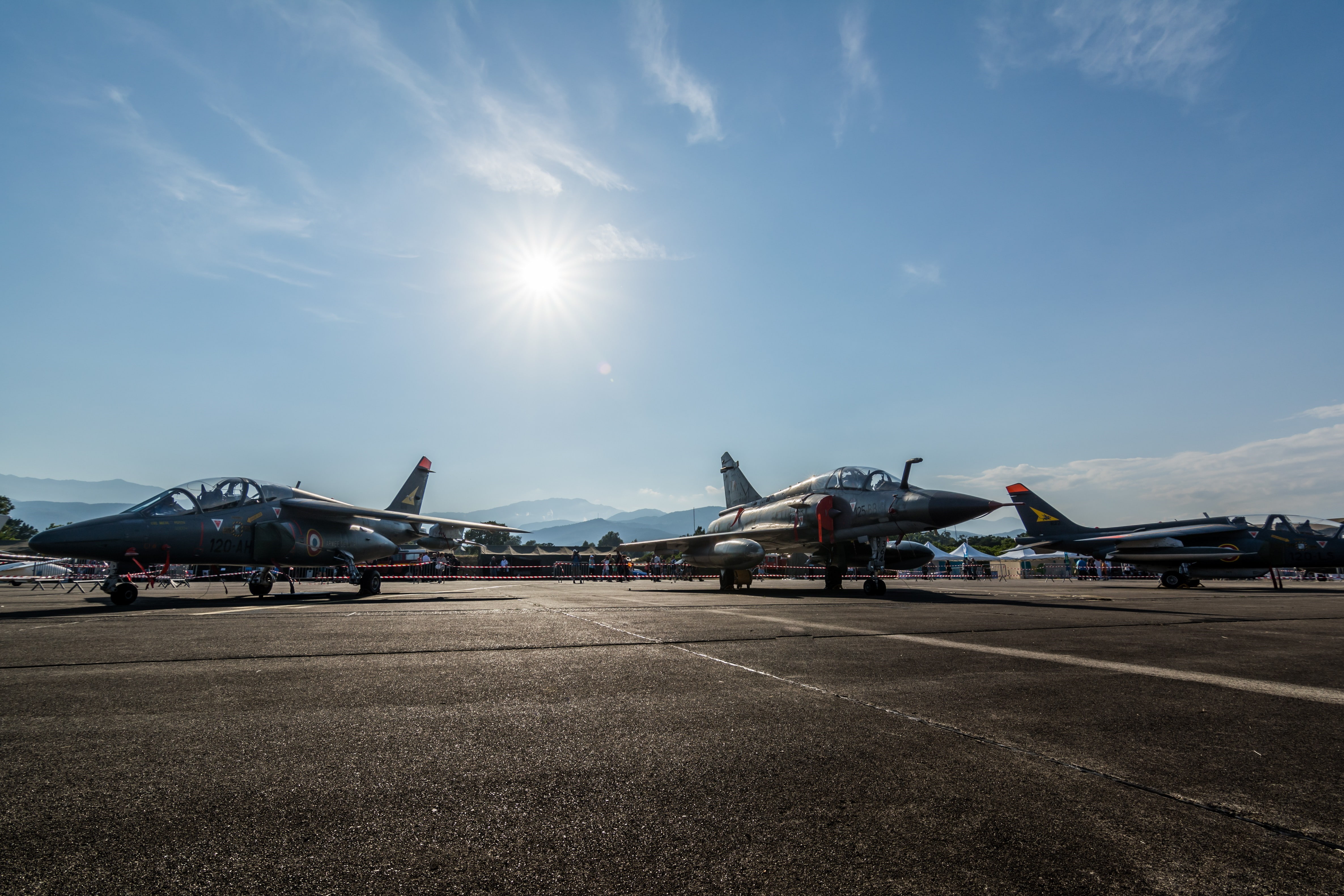 sky, sun, aerospace industry, no people, mode of transportation, stationary, day, airplane, transportation, airfield, plane, airport, travel, outdoors, HD Wallpaper