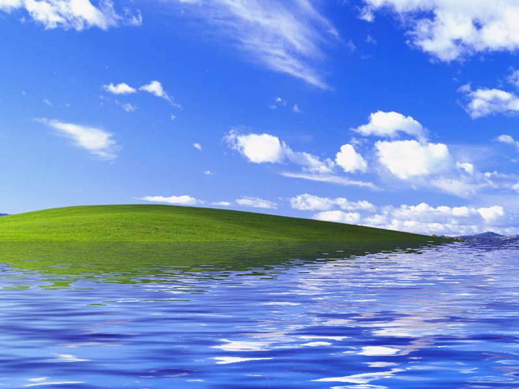 clean, green color, cloud - sky, calm, nature, sky, scenics - nature, landscape, beauty in nature, tranquil scene, reflection, blue, tranquility, HD Wallpaper