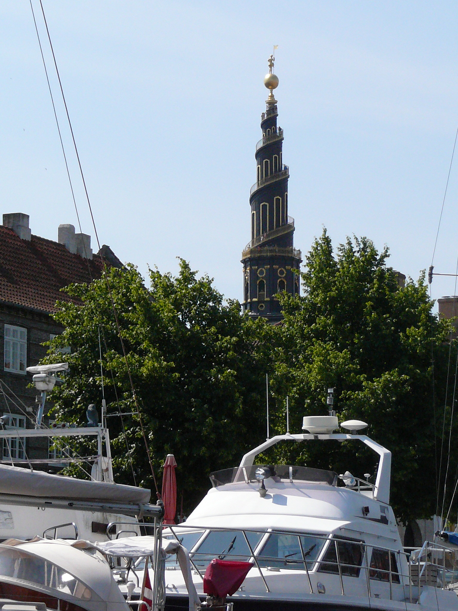 nautical vessel, building, transportation, plant, no people, motor vehicle, sky, copenhagen, travel, frelsers kirke, 1080P, belief, nature, tree, day, Phone HD Wallpaper