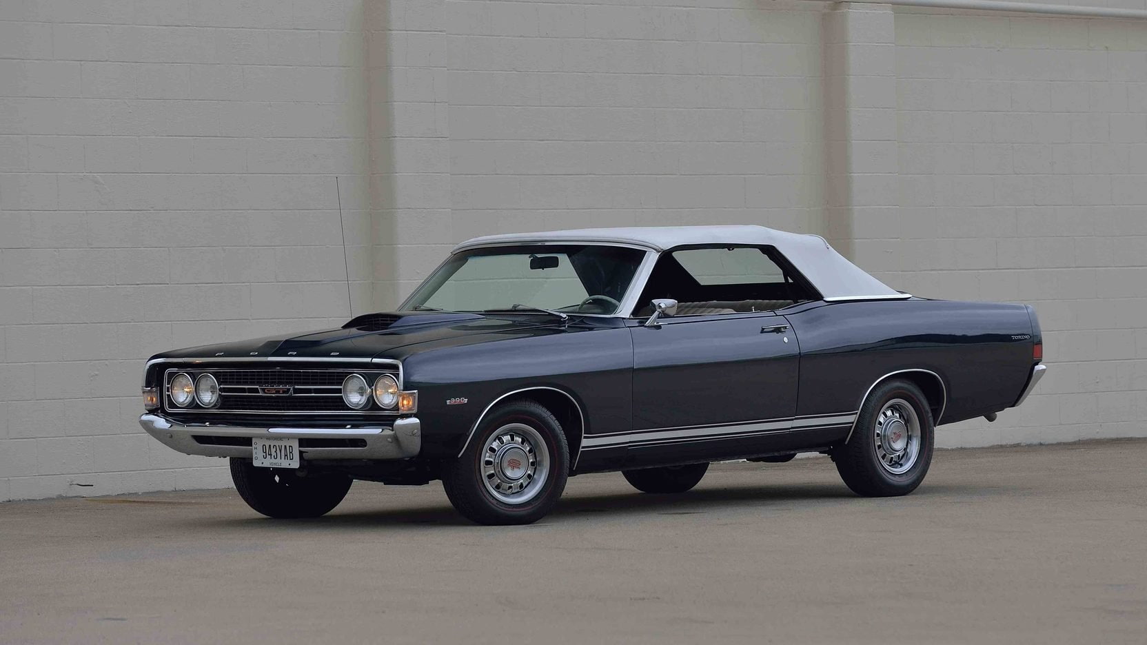 convertible, 720P, 390, ford, 1968, torino, cars, HD Wallpaper