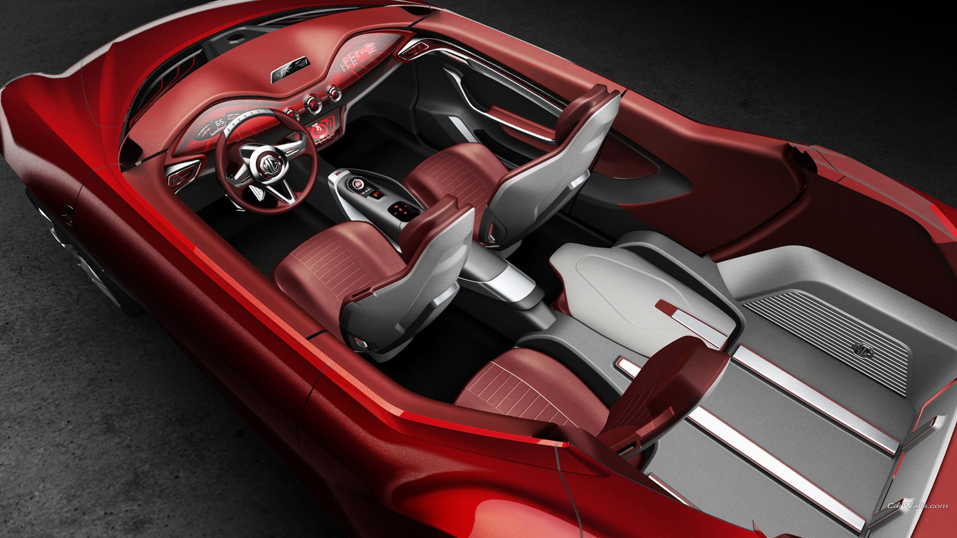 high angle view, modern, red, close-up, studio shot, sport, 1080P, power supply, land vehicle, car, concept cars, vehicle part, wheel, retail, MG Icon, HD Wallpaper