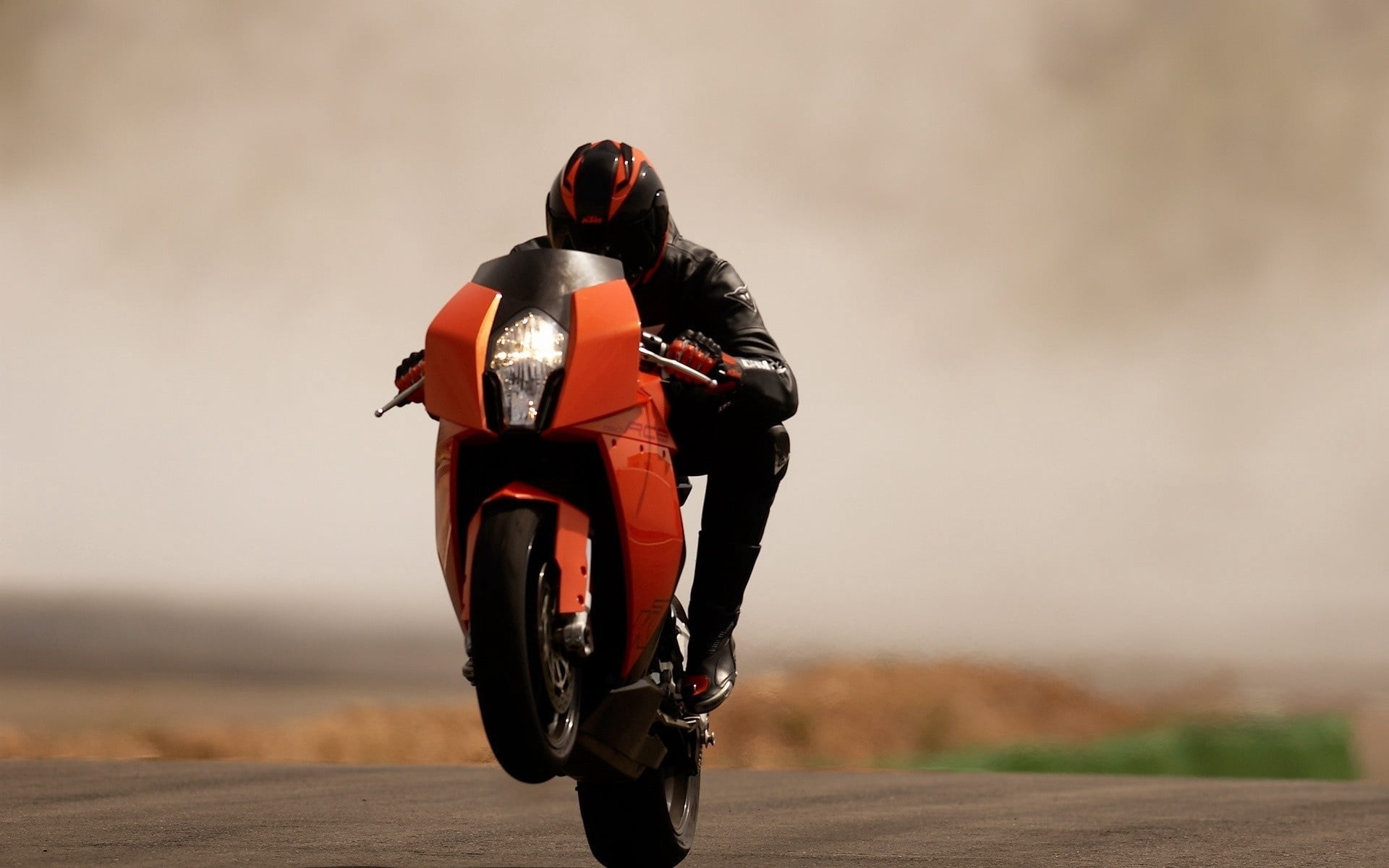 mode of transportation, leisure activity, people, ktm rc8, sport, bicycle, competition, work Helmet, full length, orange, speed, sports Helmet, crash helmet, HD Wallpaper