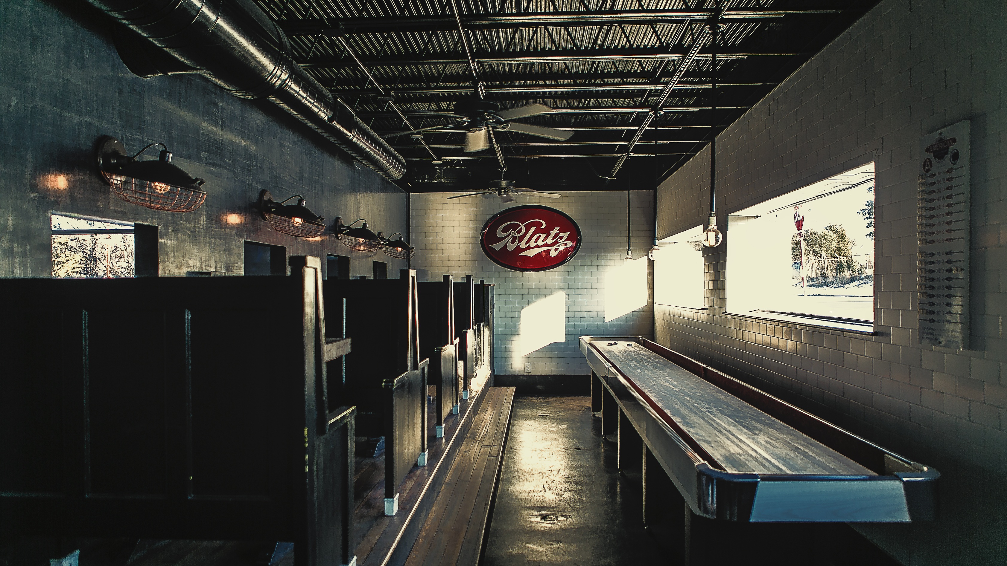the way forward, ceiling, durham, bar, direction, absence, rail transportation, near, no people, table, lighting equipment, empty, bench, games, indoors, HD Wallpaper