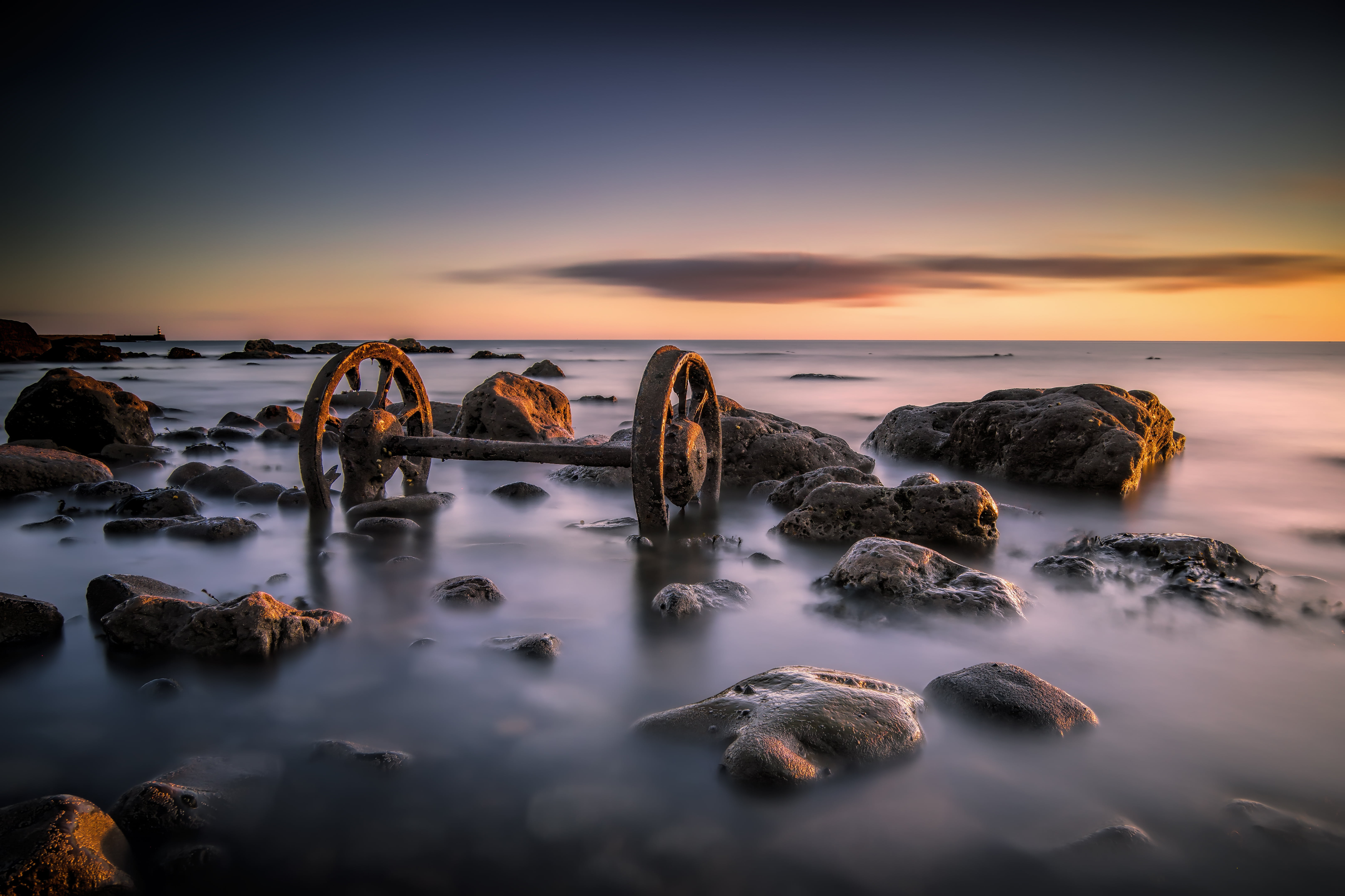 county  durham, Chemical, lighthouse, wagon, wheel, samsung, sea, dusk, rock - Object, north  east, nature, seaham, east  coast, train, sunrise - Dawn, HD Wallpaper