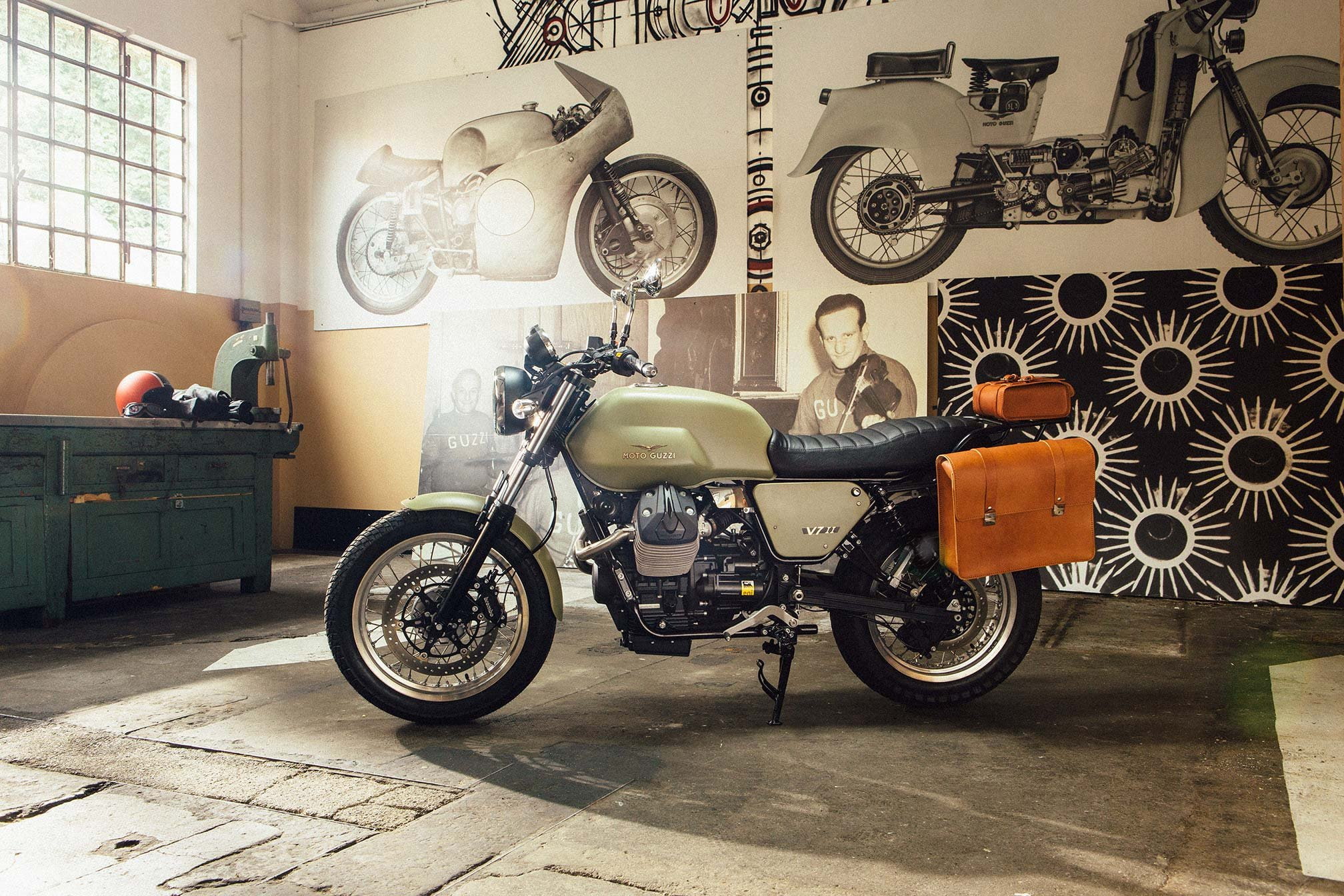 legend, motorbike, guzzi, bike, v-7, kit, garage, moto, v7ii, motorcycle, 1080P, 2016, HD Wallpaper
