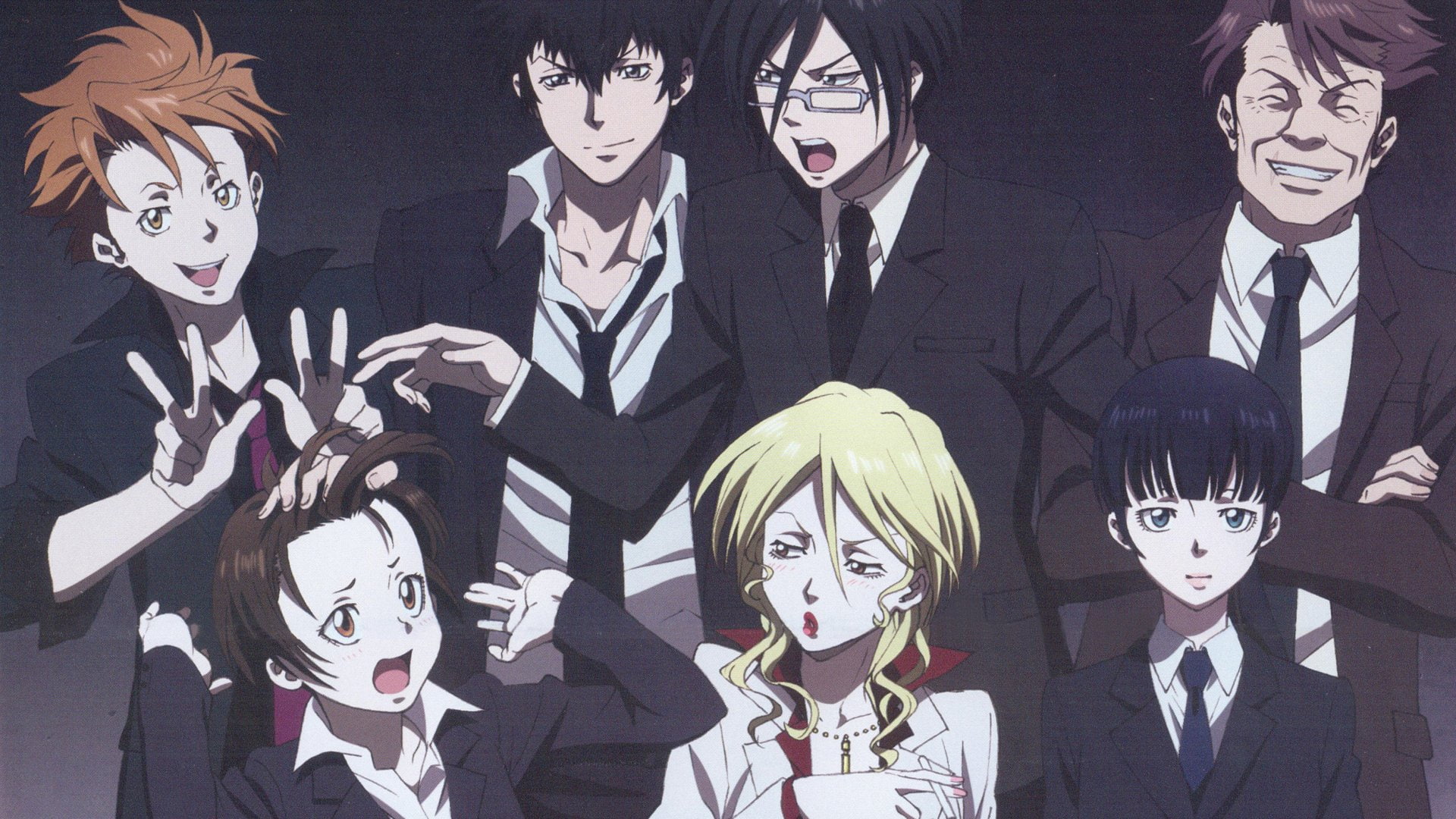 Anime, 1080P, Yayoi Kunizuka, Akane Tsunemori, Nobuchika Ginoza, Shion Karanomori, Shinya Kogami, Psycho-Pass, HD Wallpaper
