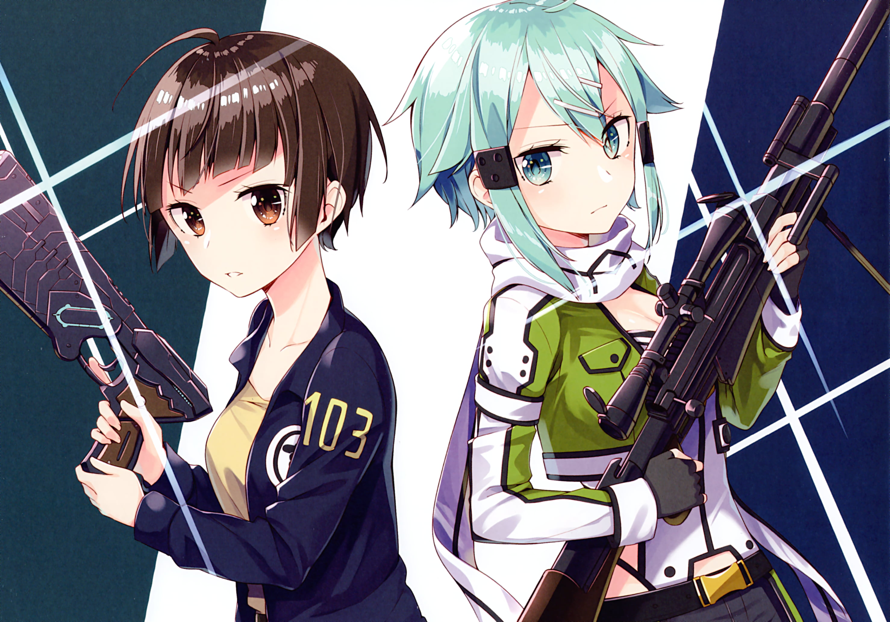 Sword Art Online, Sinon (Sword Art Online), Psycho-Pass, Anime, Akane Tsunemori, Crossover, 2K, HD Wallpaper