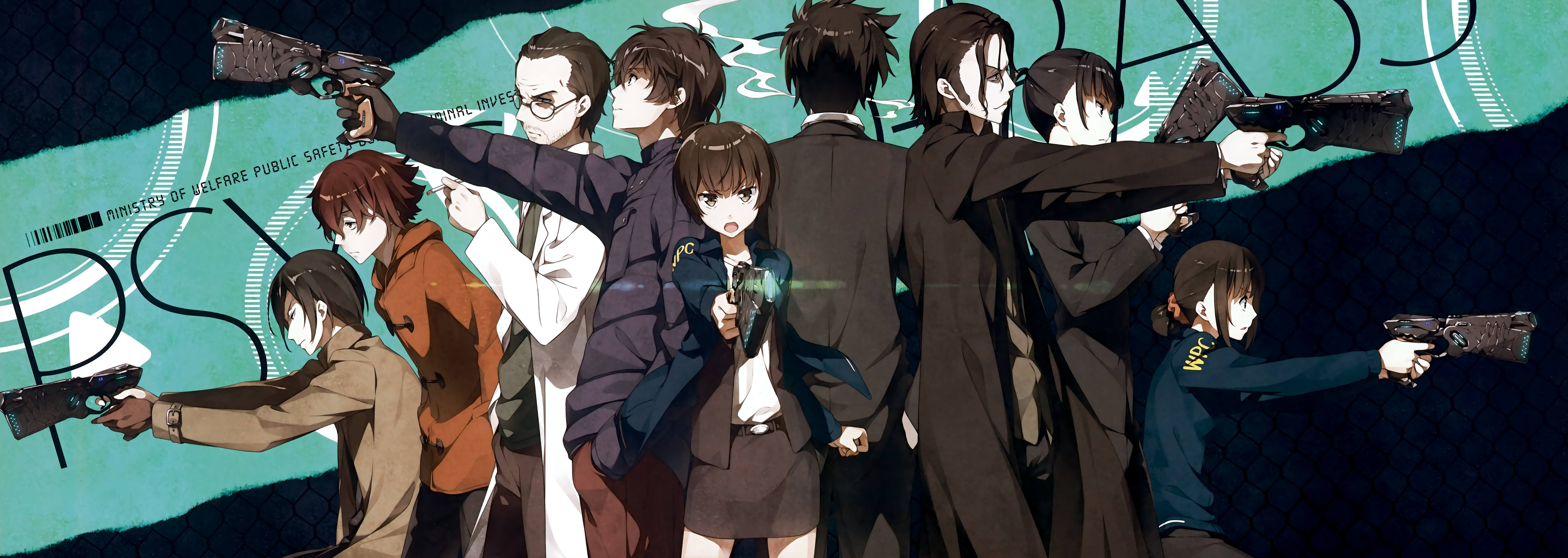 group of people, mid adult, men, young men, adult, tsunemori akane, suit, 5K, males, Anime, standing, clothing, celebration, psycho pass, three quarter length, HD Wallpaper