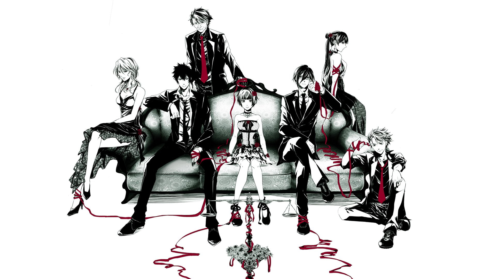 Anime, Shion Karanomori, 1080P, Akane Tsunemori, Nobuchika Ginoza, Shinya Kogami, Yayoi Kunizuka, Psycho-Pass, HD Wallpaper