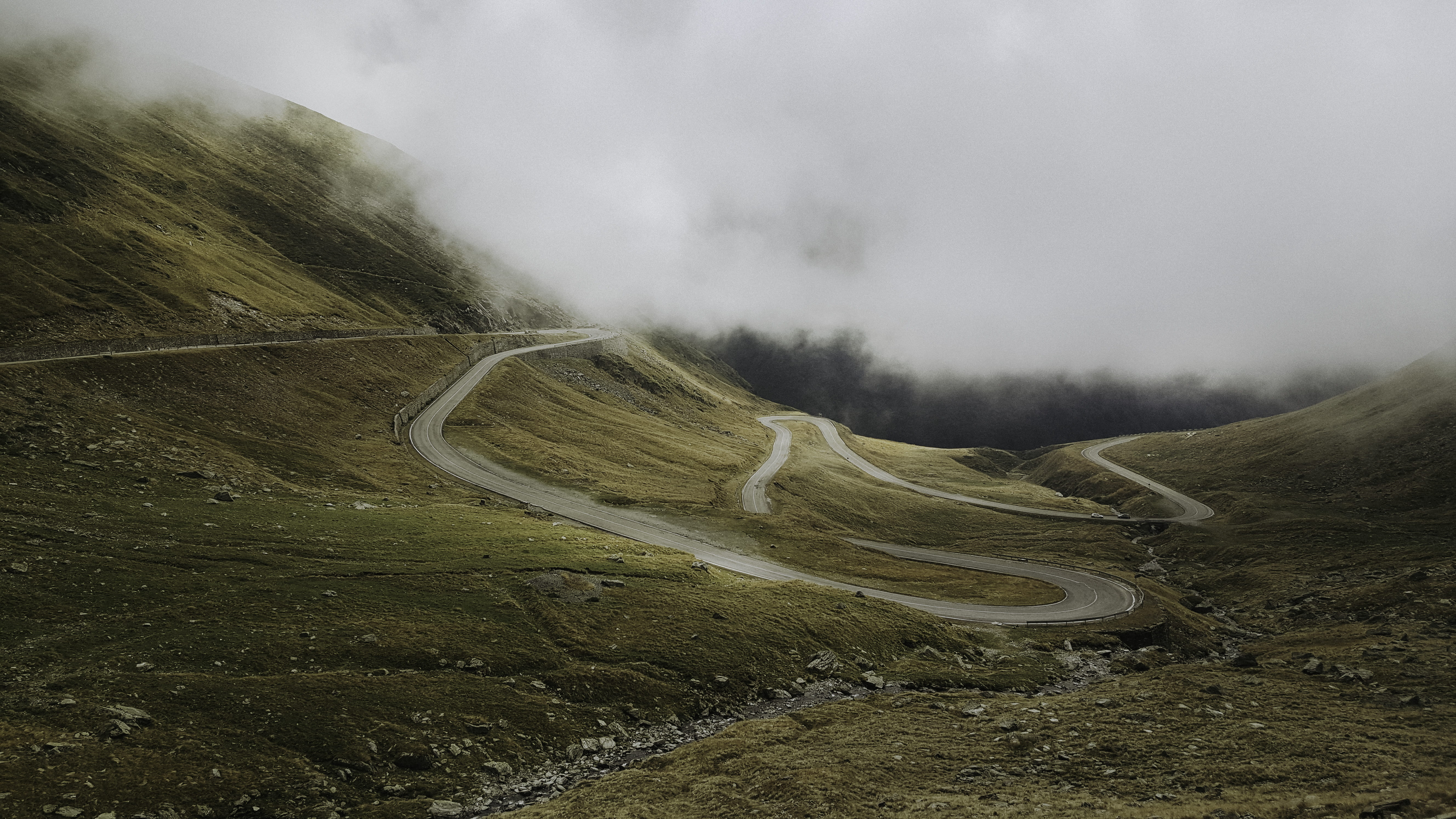 cloud, winding road, tranquility, non-urban scene, daytime, day, no people, beauty in nature, mountains, environment, landscape, travel, road, scenics - nature, HD Wallpaper