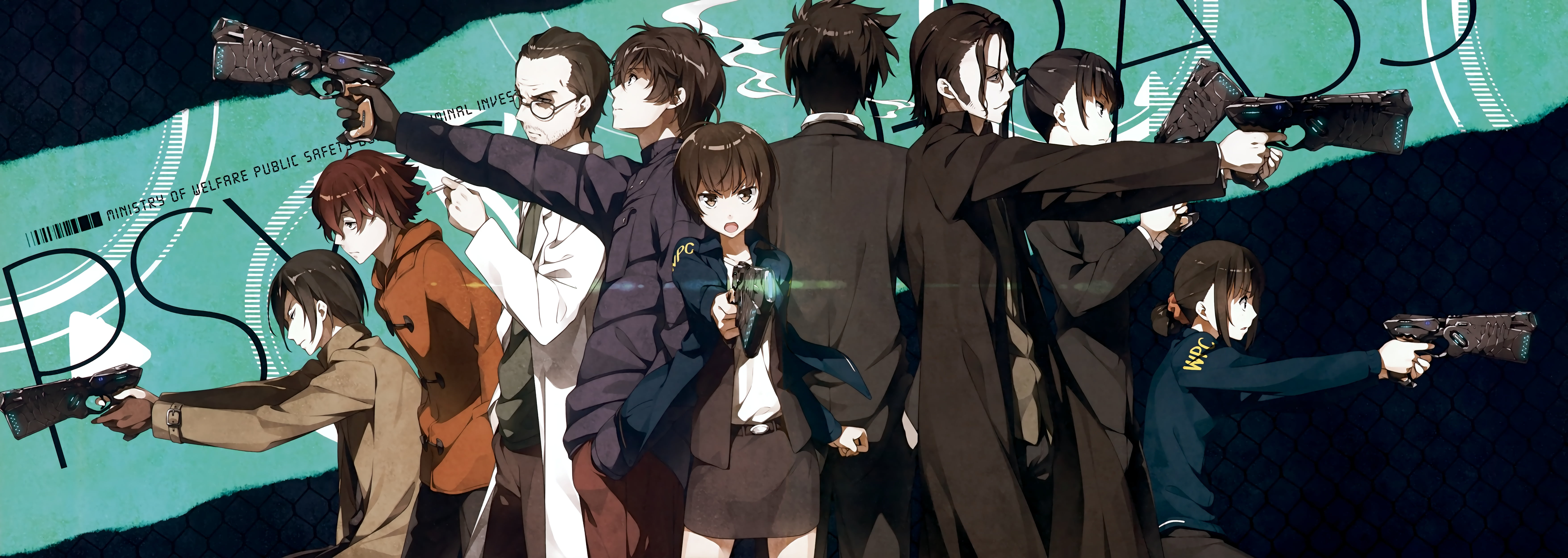 Anime, Psycho-Pass, Shuusei Kagari, Tomomi Masaoka, 5K, Akane Tsunemori, Shougo Makishima, Nobuchika Ginoza, Yayoi Kunizuka, Shinya Kogami, HD Wallpaper