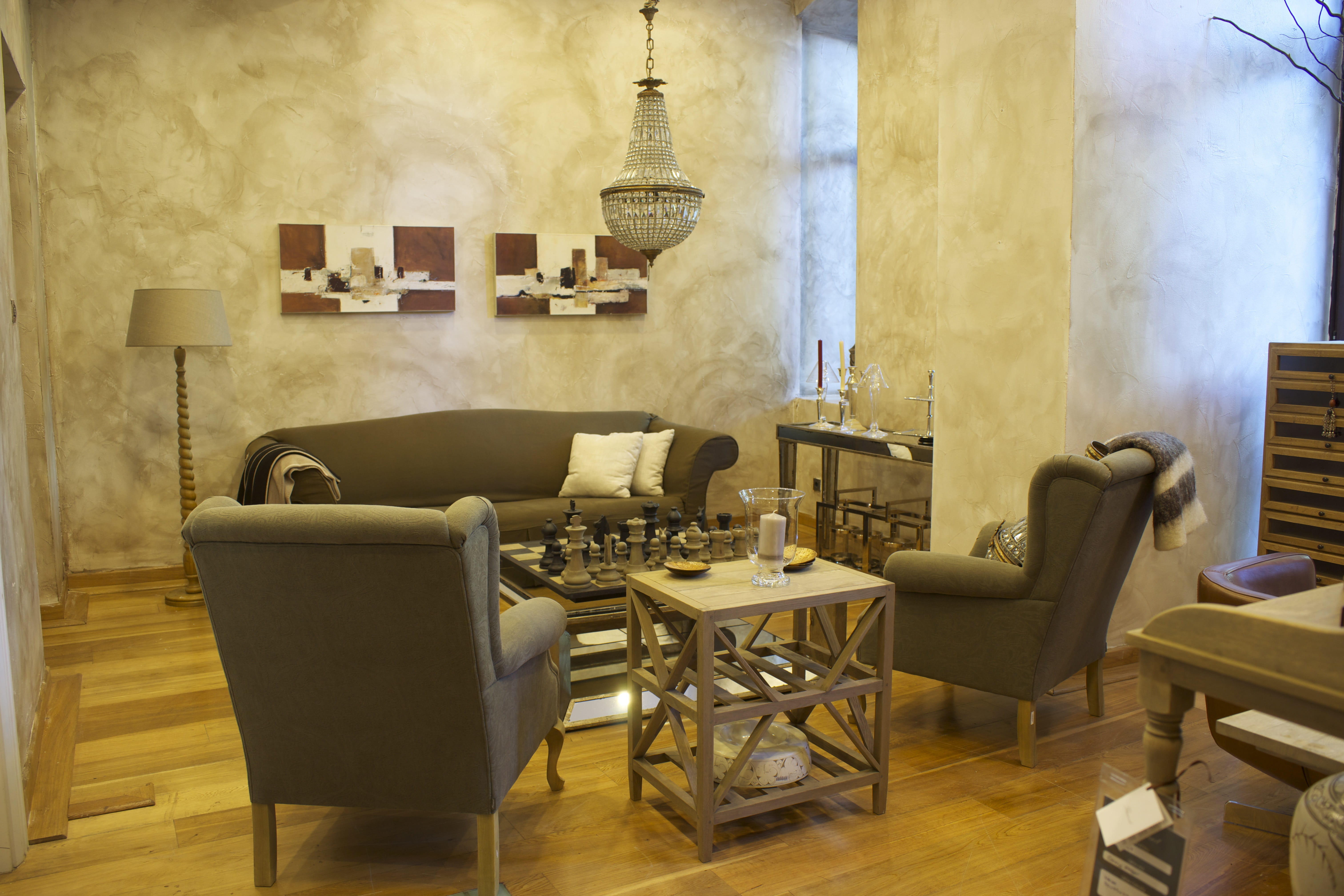 home Interior, electric lamp, domestic Room, chair, wall - building feature, wood, decoration, seat, 5K, home, no People, decor, indoors, gray, salon, HD Wallpaper