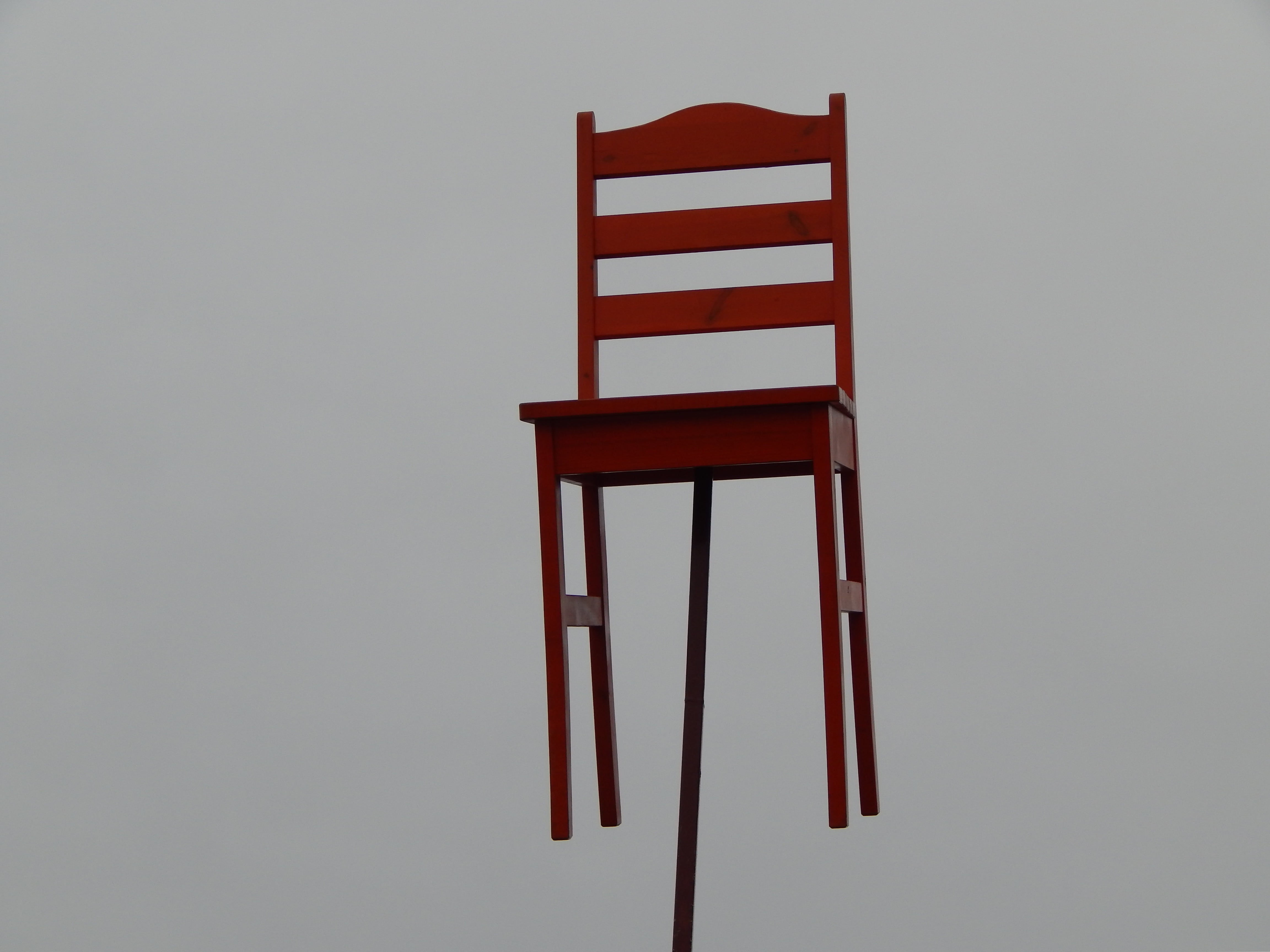 chair, patriotism, gray background, seat, piece of furniture, copy space, white color, wood - material, low angle view, absence, red, gray, 4K, striped, HD Wallpaper