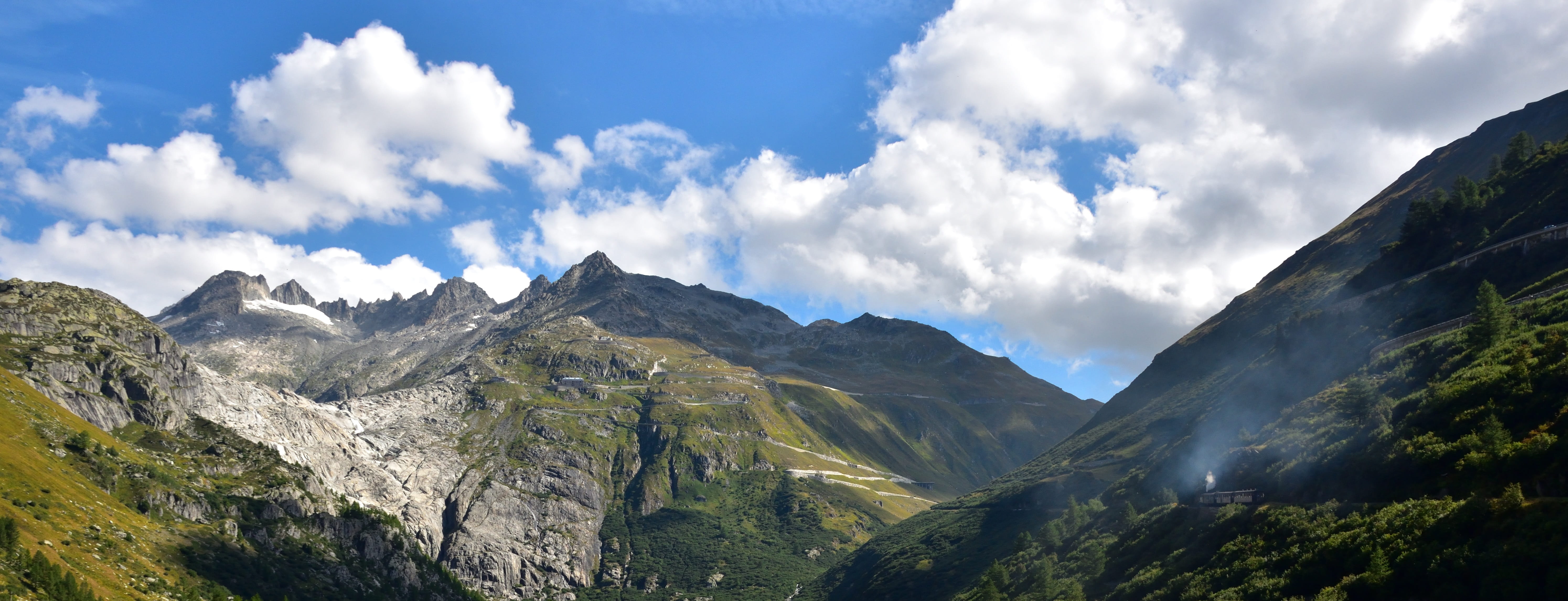 plant, travel destinations, beauty in nature, outdoors, tranquil scene, no people, cloud - sky, mountain, nature, furka pass, non-urban scene, 5K, environment, HD Wallpaper