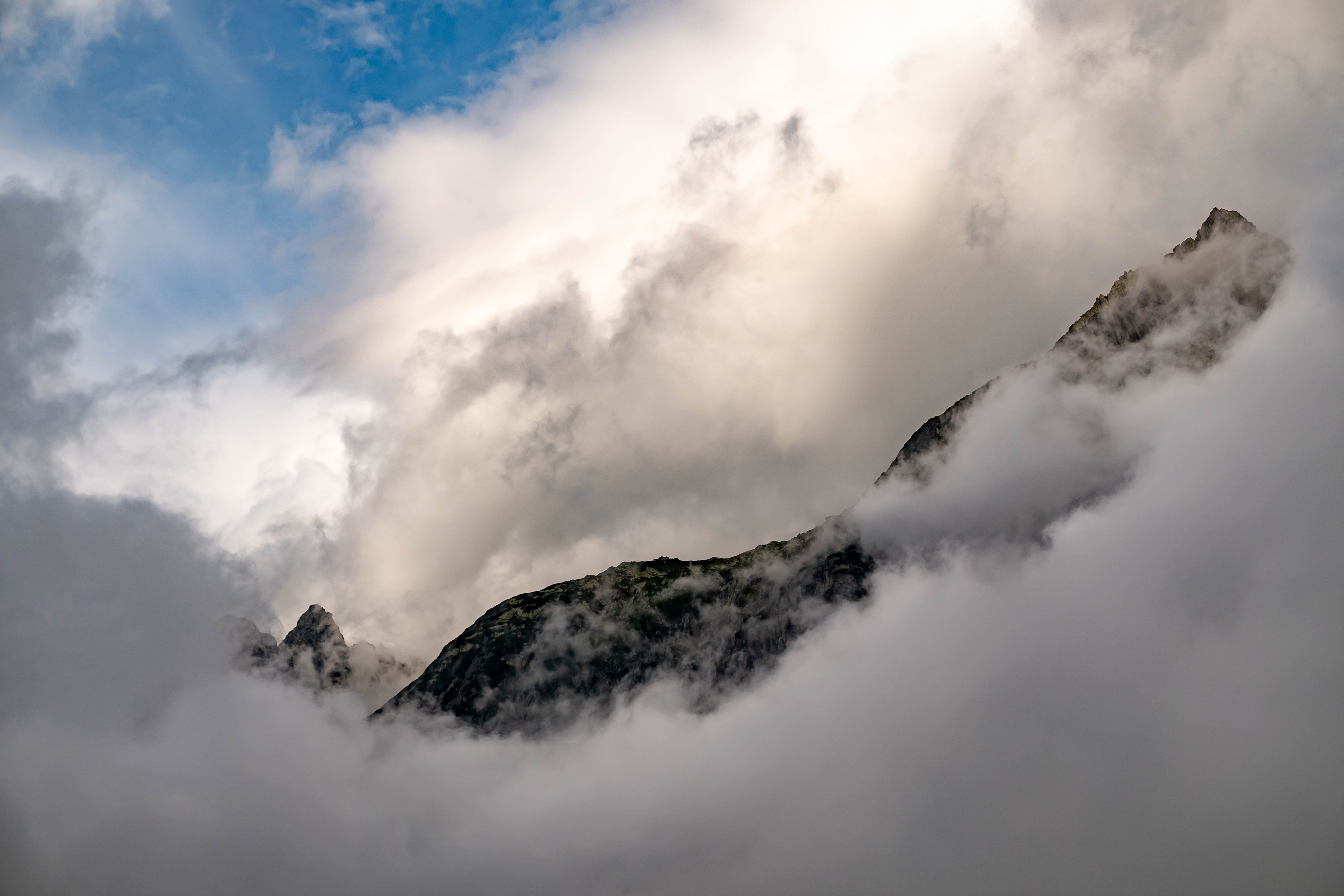 outdoors, cloudy, mist, non-urban scene, no people, fog, cloud - sky, alps, snow, switzerland, cloud, tranquil scene, environment, scenics - nature, crest, HD Wallpaper