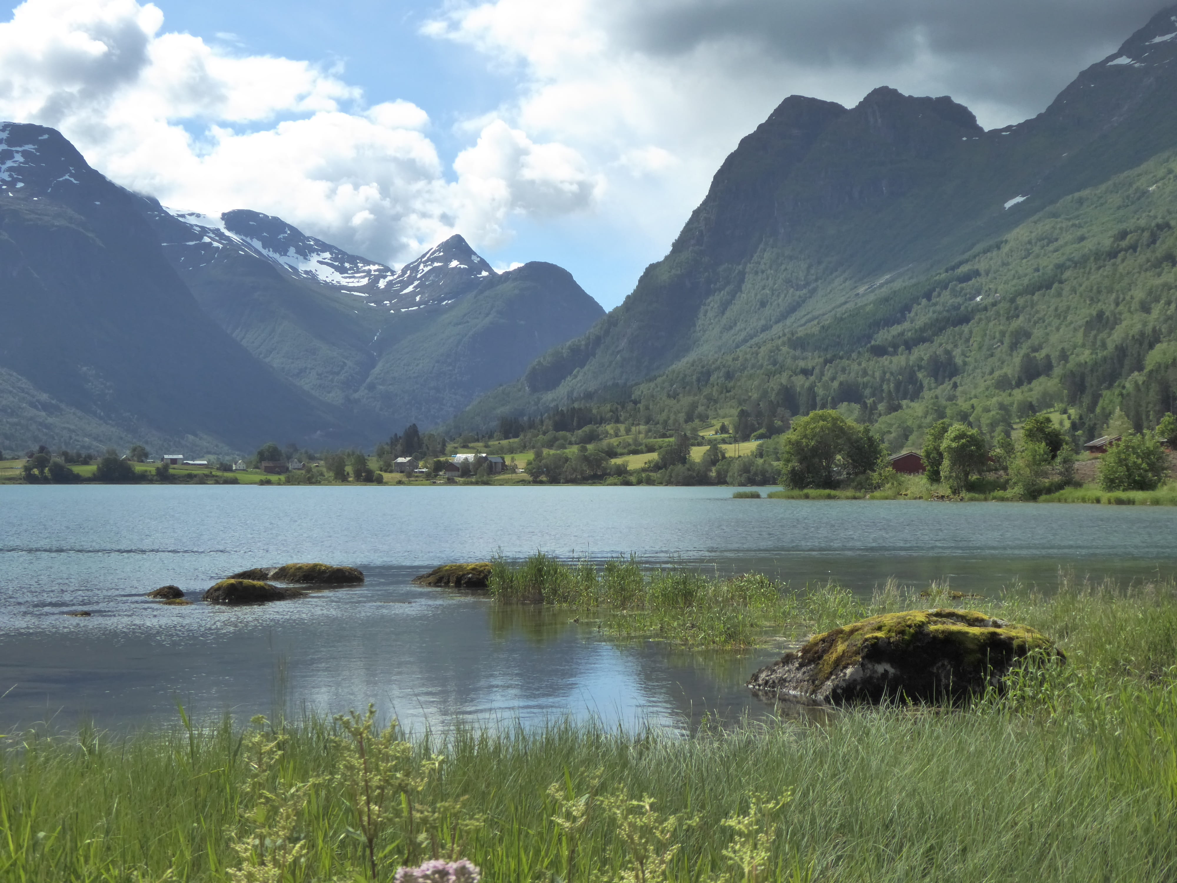 nature, norway, formation, tranquility, mountain, grass, sky, plant, no people, outdoors, beauty in nature, idyllic, landscape, cloud - sky, mountain range, HD Wallpaper