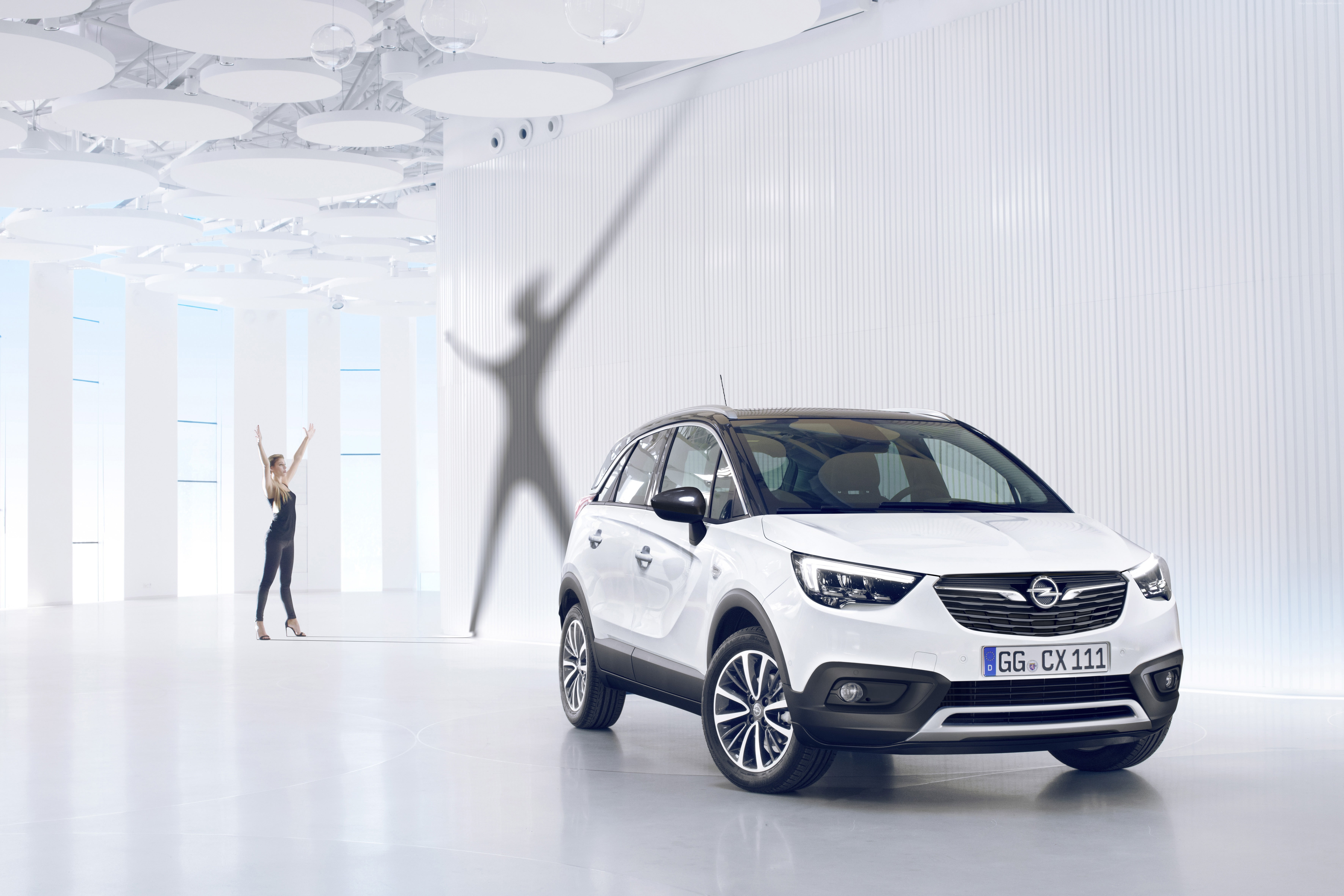 motor vehicle, young adult, car, clothing, occupation, front view, adult, land vehicle, indoors, women, CES 2017, crossover, standing, transportation, one person, HD Wallpaper