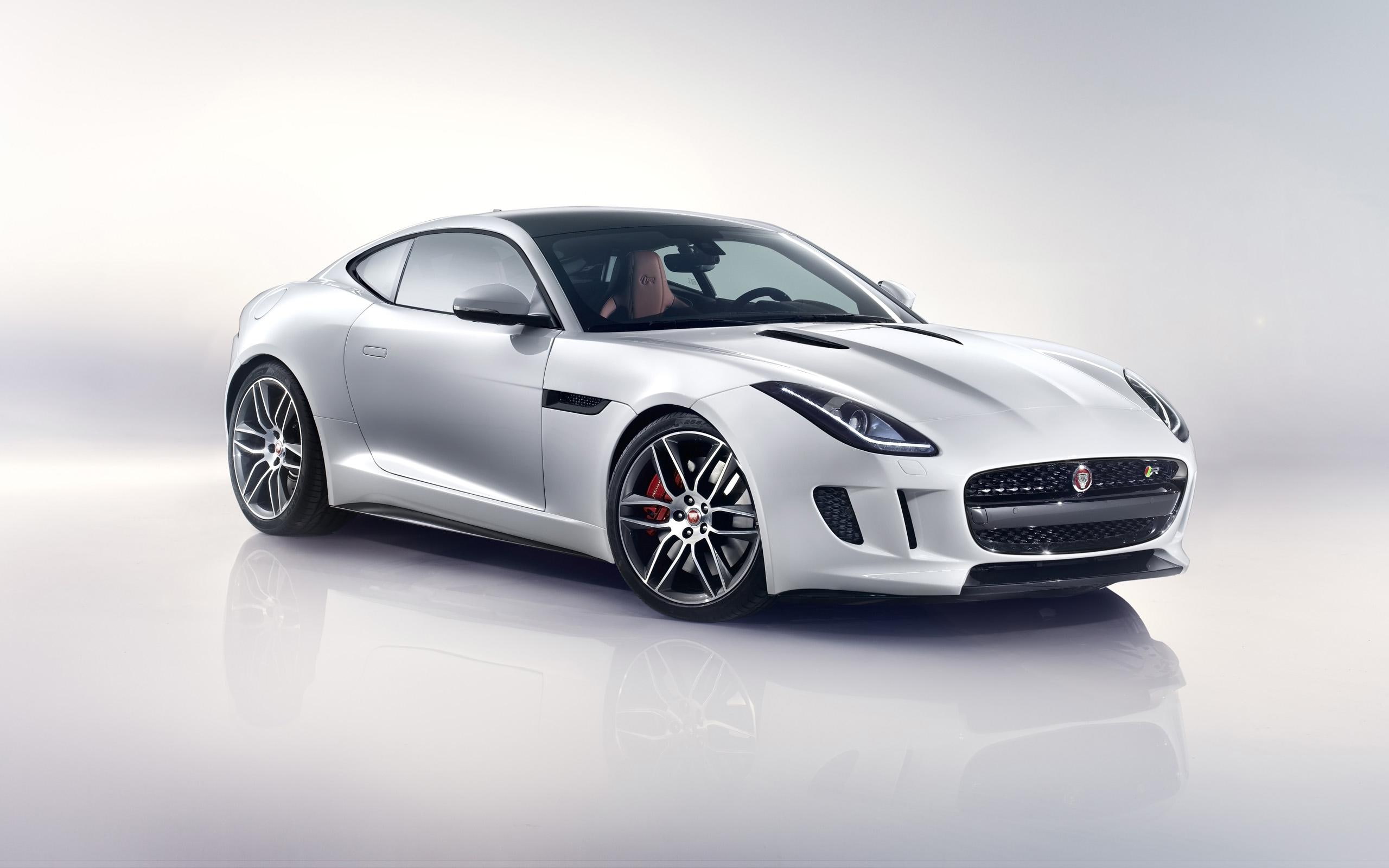 jaguar, cars, 2014, white, sports, r, coupe, 2K, type, f, HD Wallpaper
