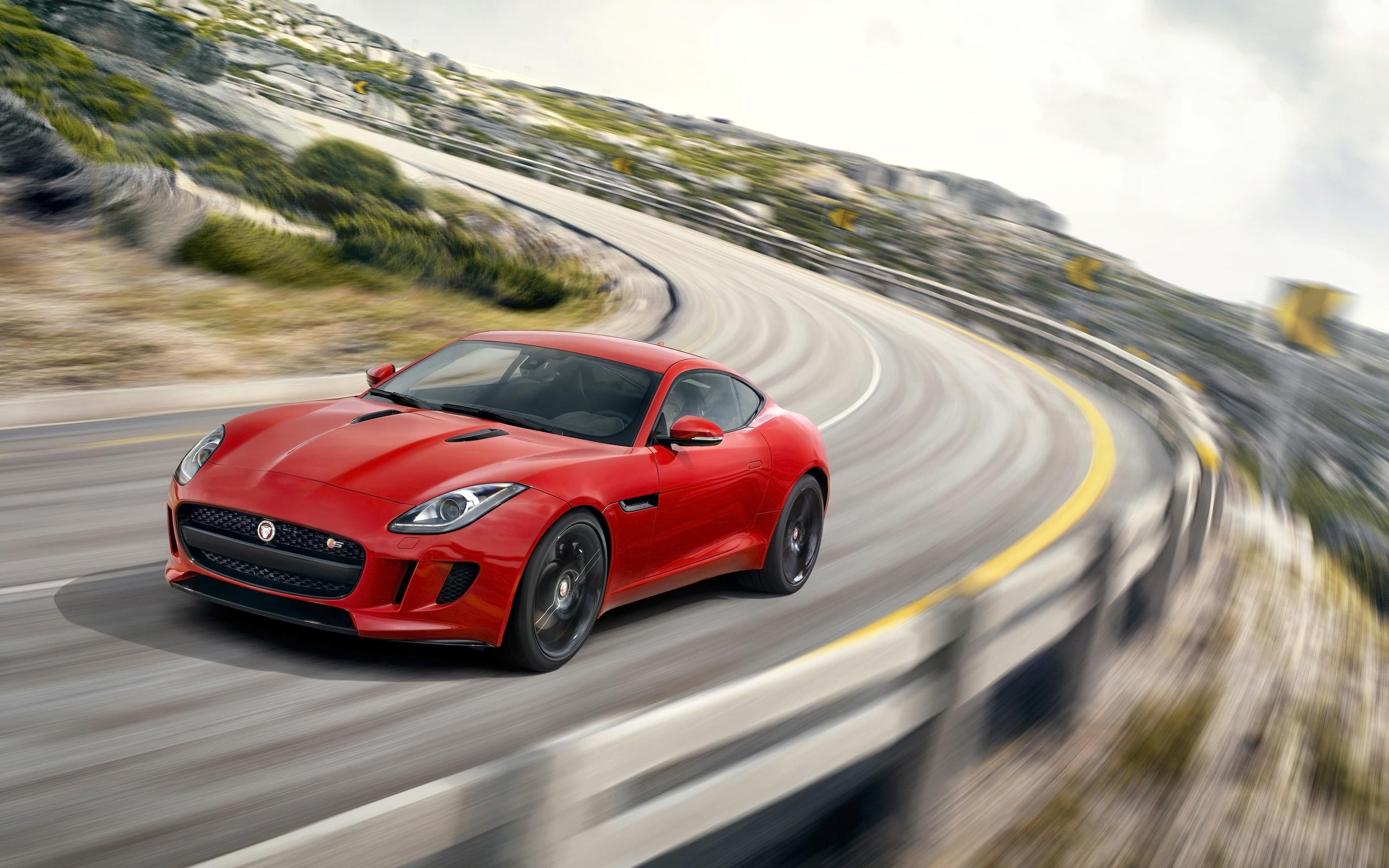 f, type, jaguar, coupe, red, sports, cars, 2K, r, salsa, car, 2014, HD Wallpaper