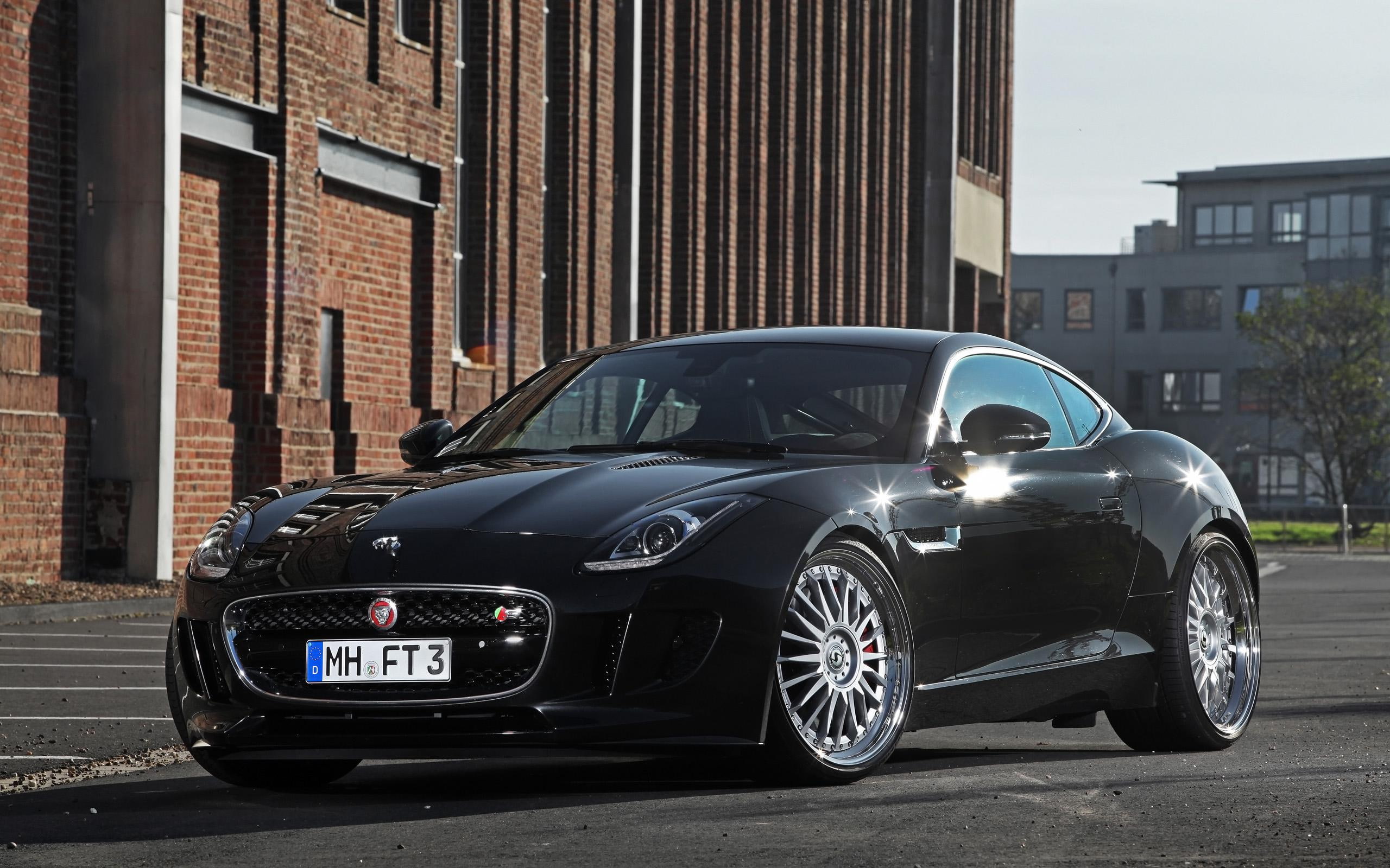 2014, f, cars, 2K, coupe, jaguar, black, type, HD Wallpaper