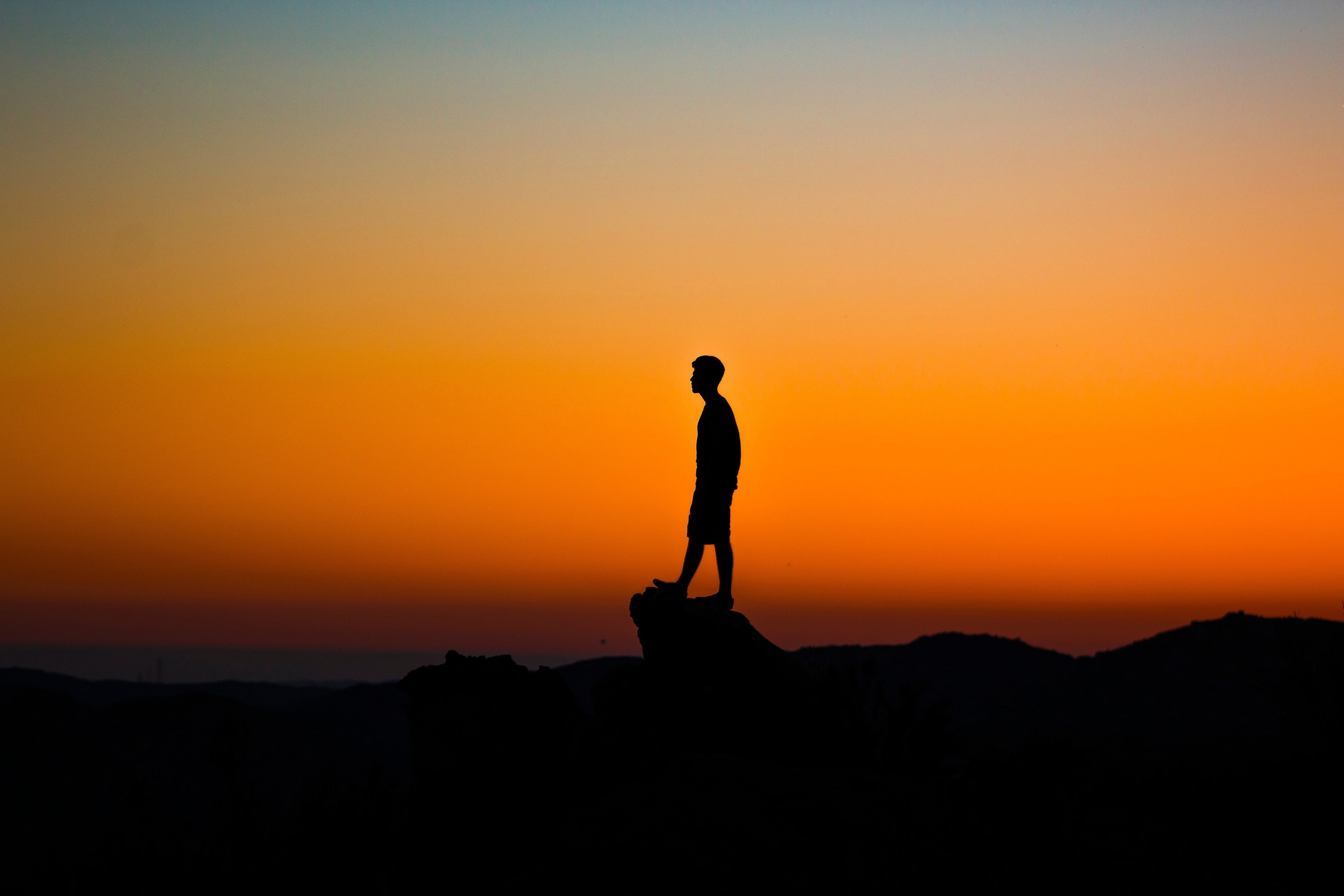 photography, Shilouettes, 4K, Orange, sunset, HD Wallpaper