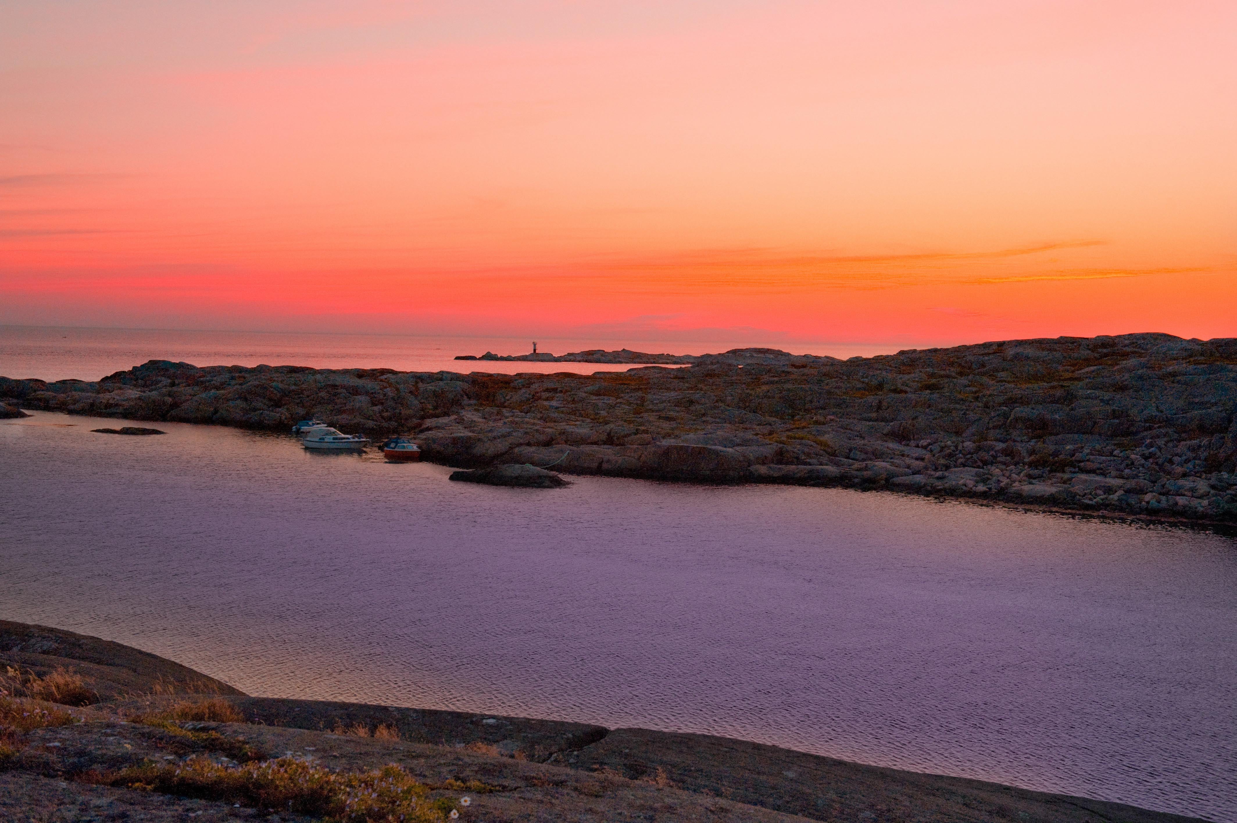 body of water, 4K, sea, hsk, sport, gothenburg, fiske, summer, dusk, sverige, archipelago, på, body, rock - Object, photo, blue, water, landscape, coastline, HD Wallpaper