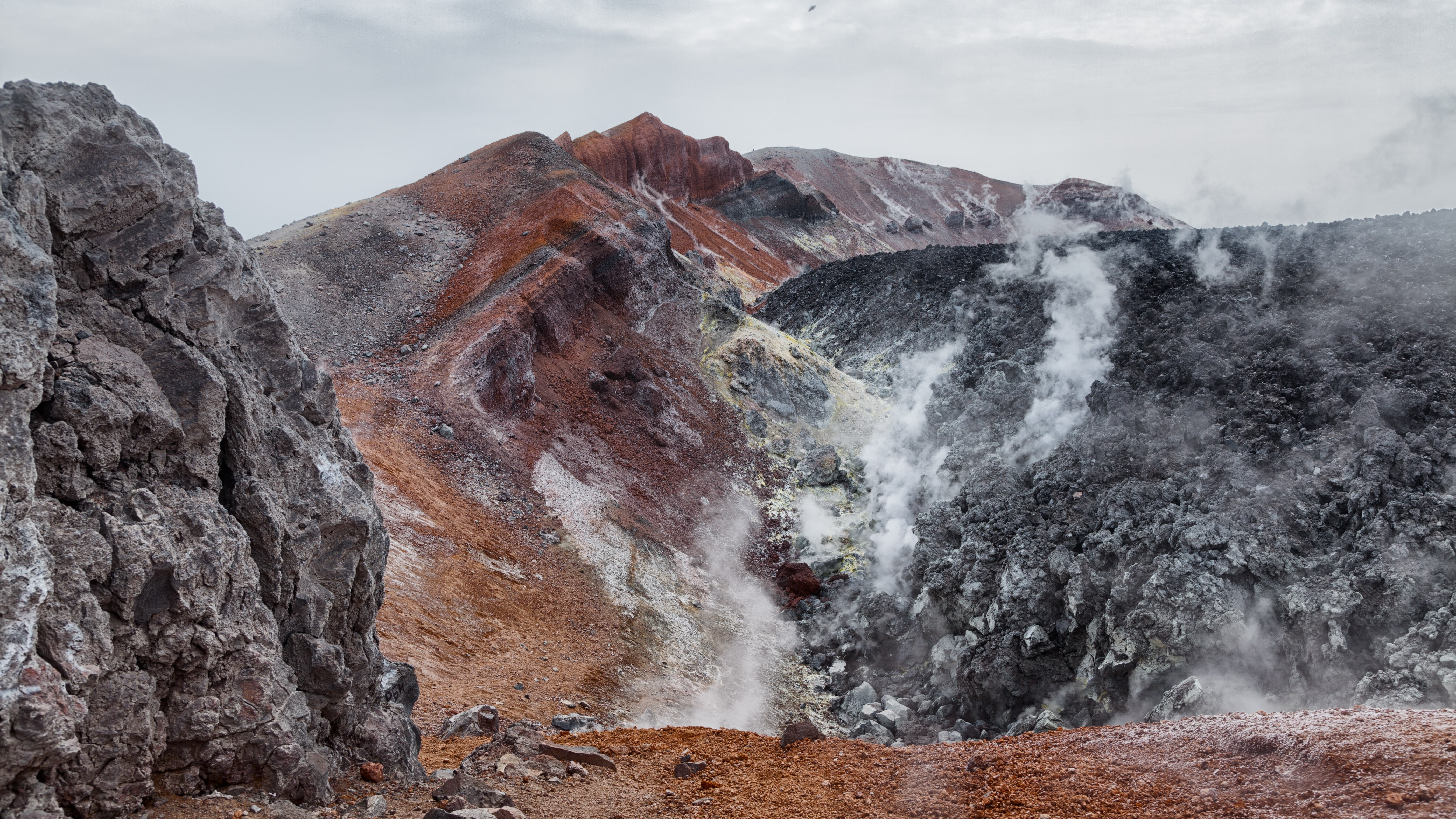 rock, sky, no people, environment, waterfall, water, motion, day, volcanic crater, rock - object, non-urban scene, mountain, beauty in nature, flowing water, HD Wallpaper