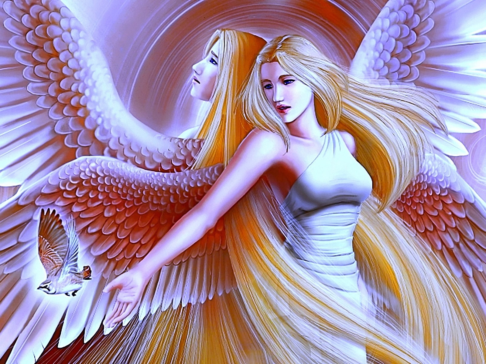 alas, 720P, fantasia, angeles, rubia, mariposa, HD Wallpaper
