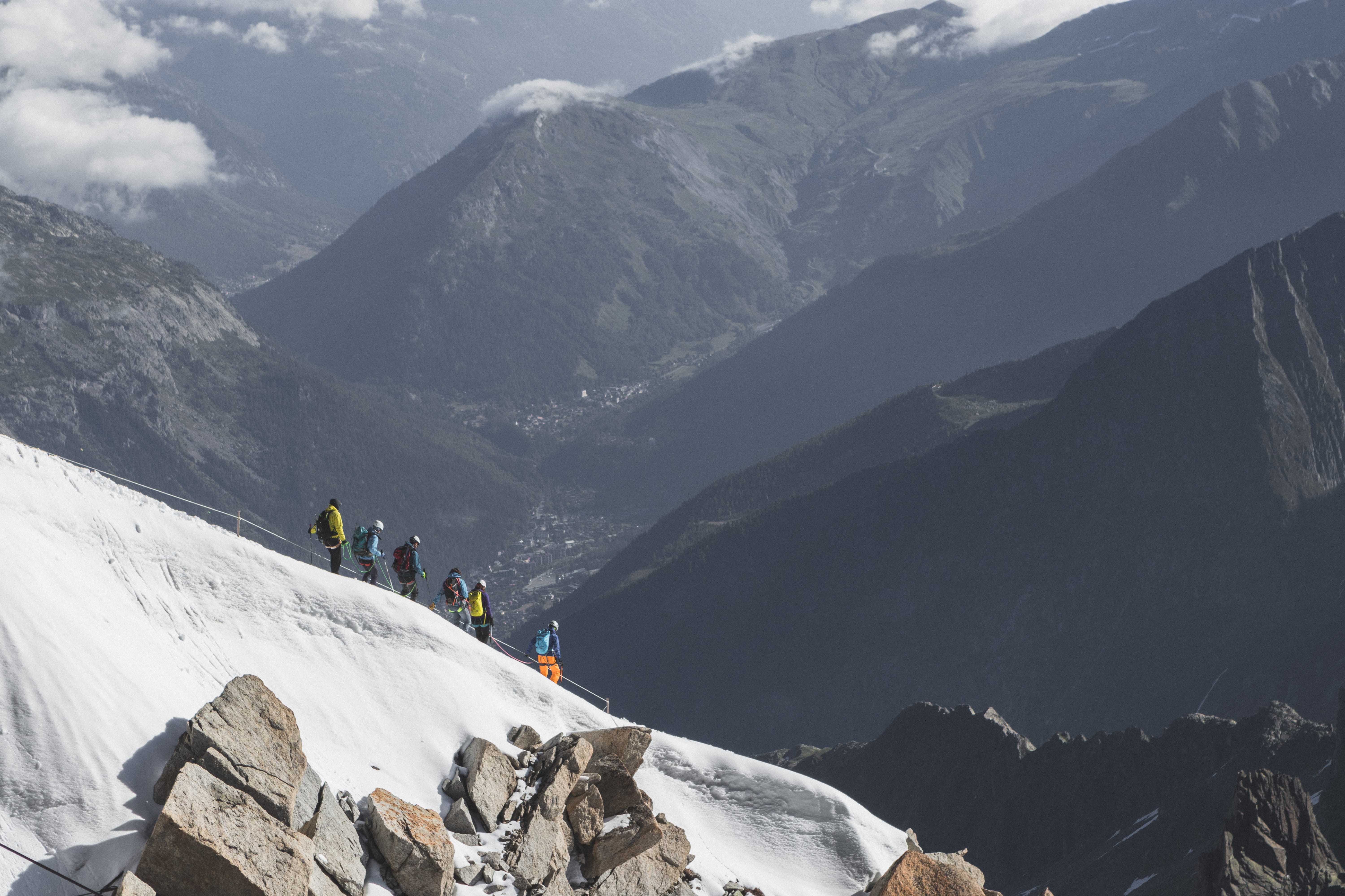 winter, alpinism, chamonix, snowcapped mountain, travel, mountain range, valley, hiking, france, non-urban scene, adventure, cold temperature, leisure activity, HD Wallpaper