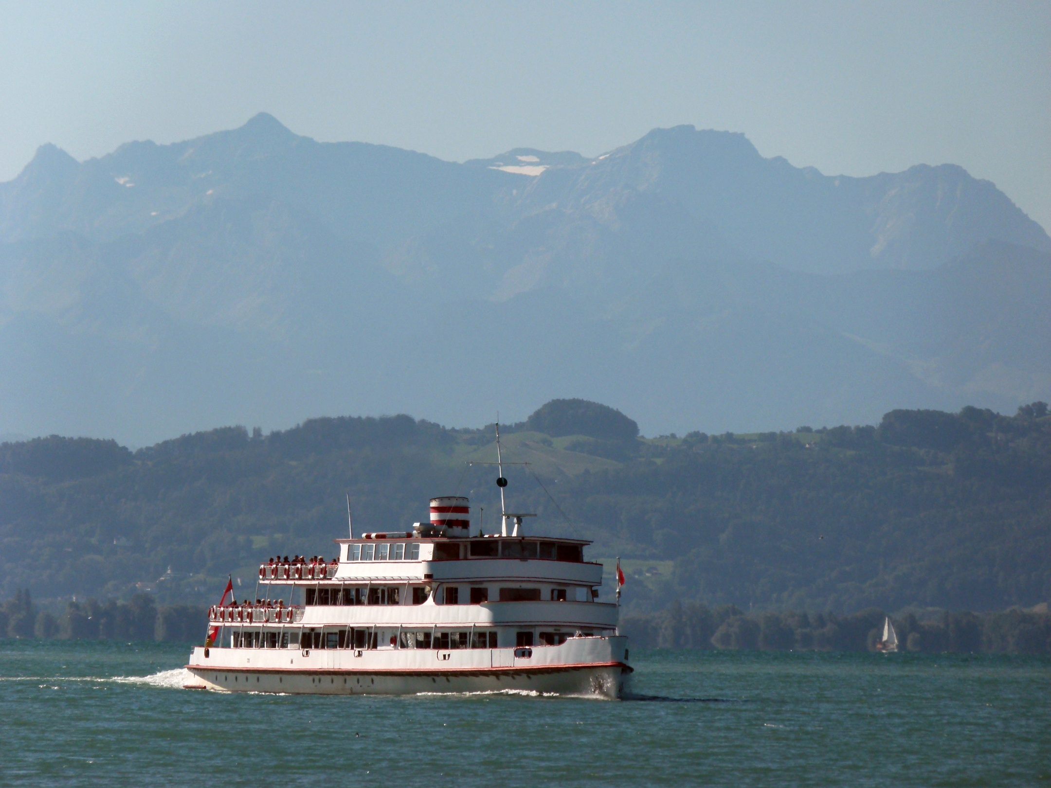 passenger craft, waterfront, luxury, transportation, mountains, beauty in nature, nautical vessel, sky, tranquil scene, ship, lake constance, water, sailing, HD Wallpaper