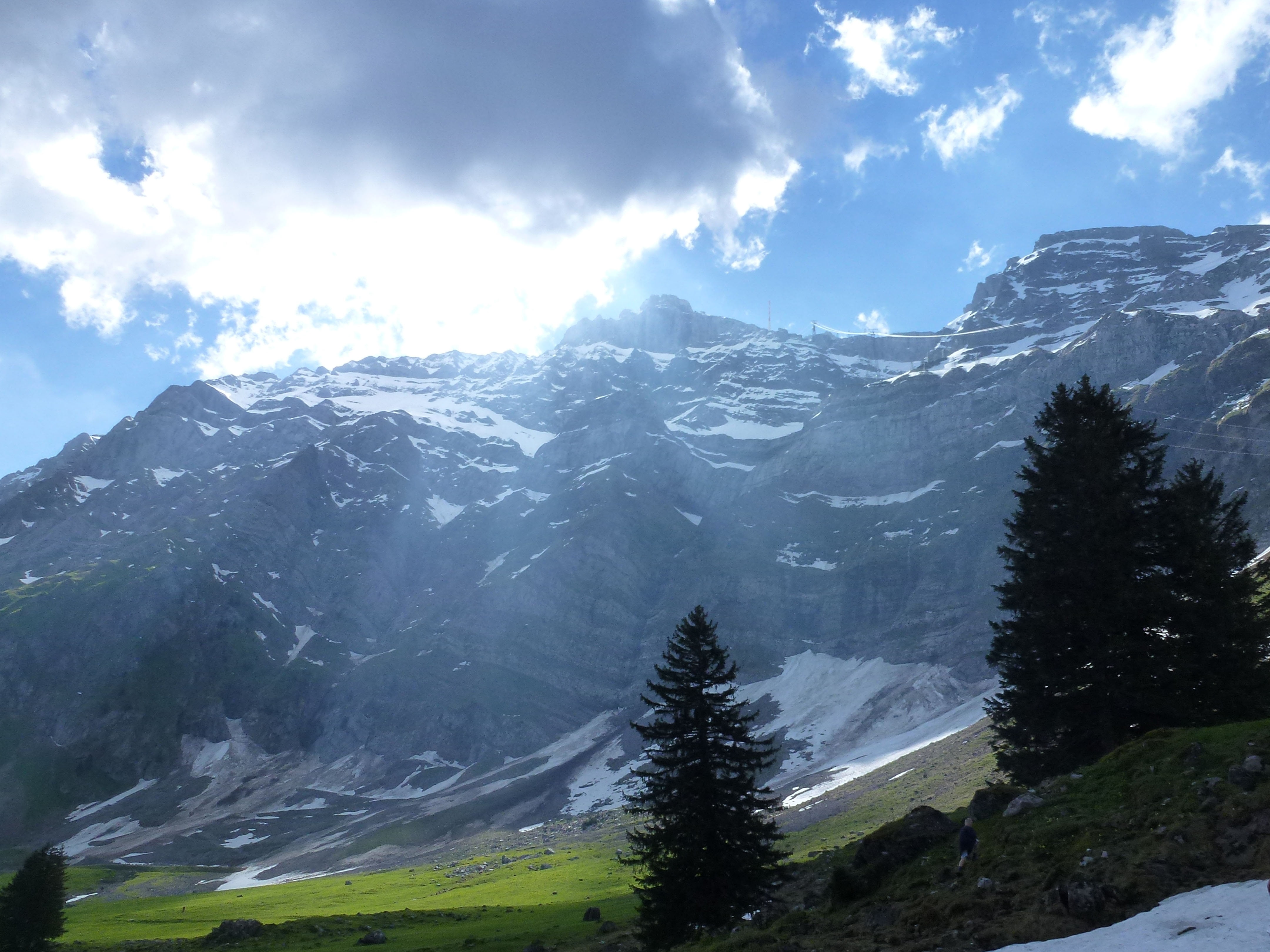 clouds, nature, appenzell, cold temperature, environment, mountain, beauty in nature, tree, mountains, 4K, weather mood, day, rock, mountain range, cloud - sky, HD Wallpaper