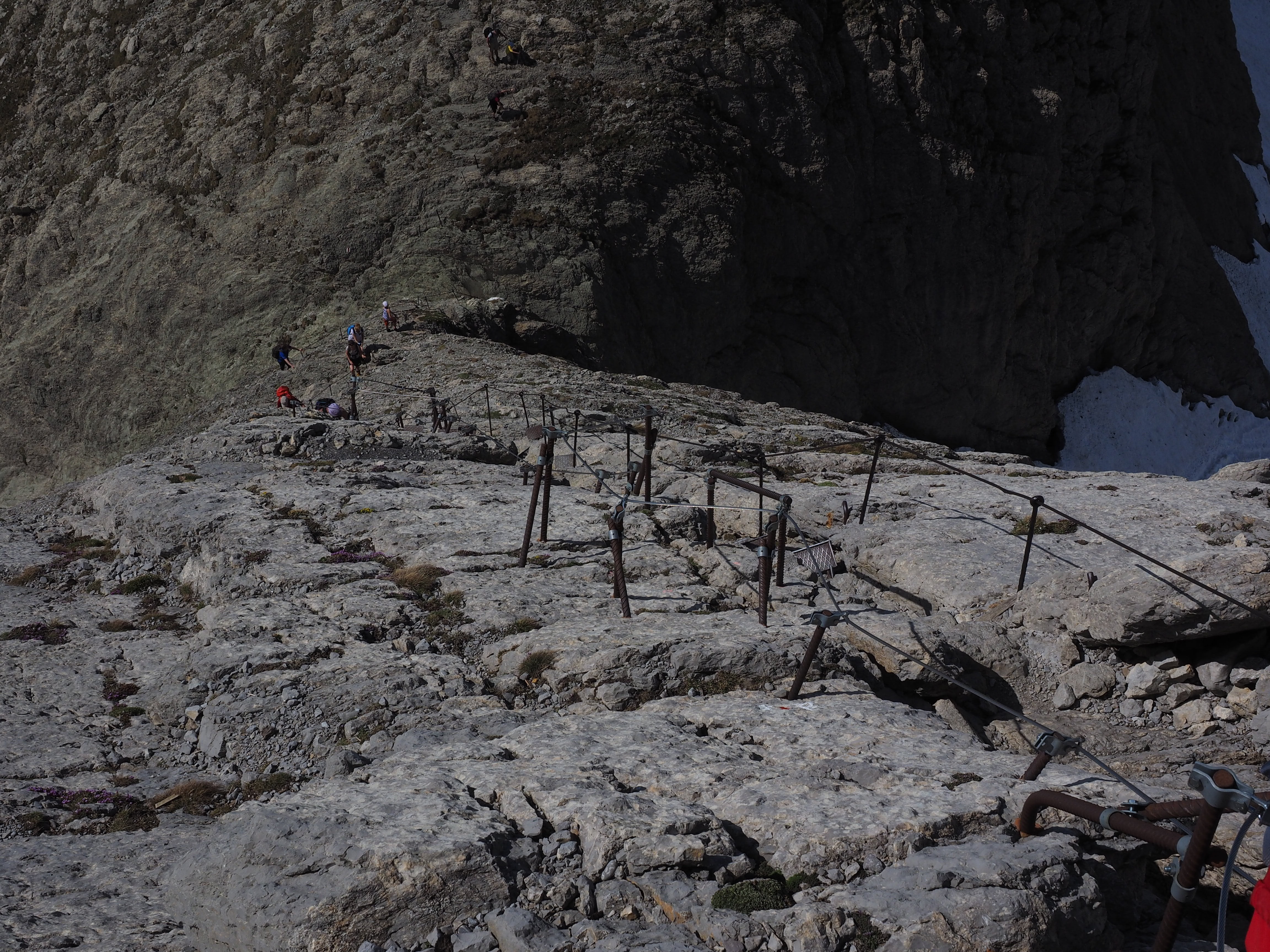 outdoors, alpstein, incidental people, rock formation, descent help, day, solid, nature, beauty in nature, alpstein region, descent, jacobs ladder, 4K, HD Wallpaper