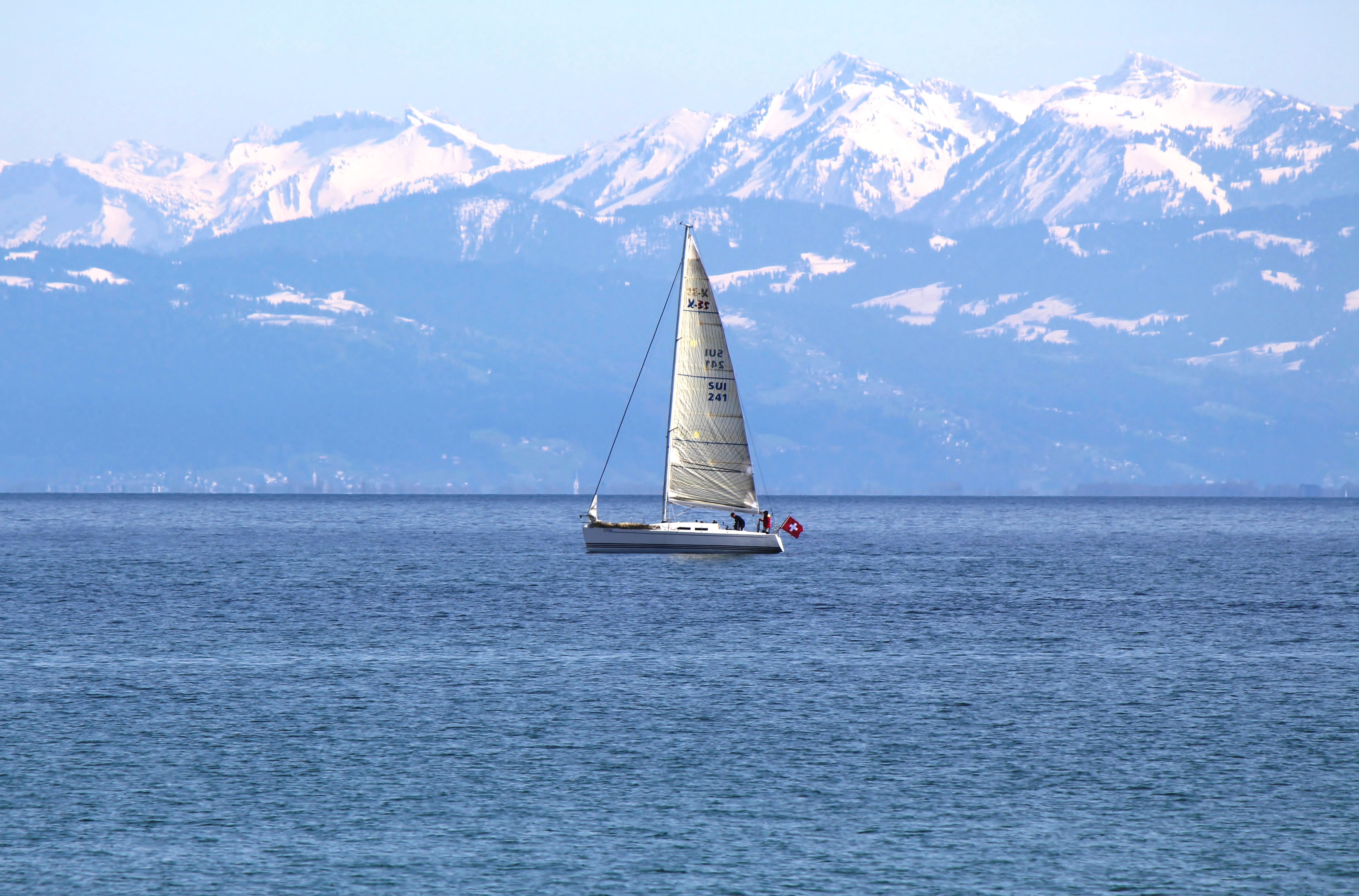 mode of transportation, transportation, yachting, beauty in nature, luxury, switzerland, nautical vessel, romanshorn, alpstein, shipping, yacht, sailing vessel, HD Wallpaper