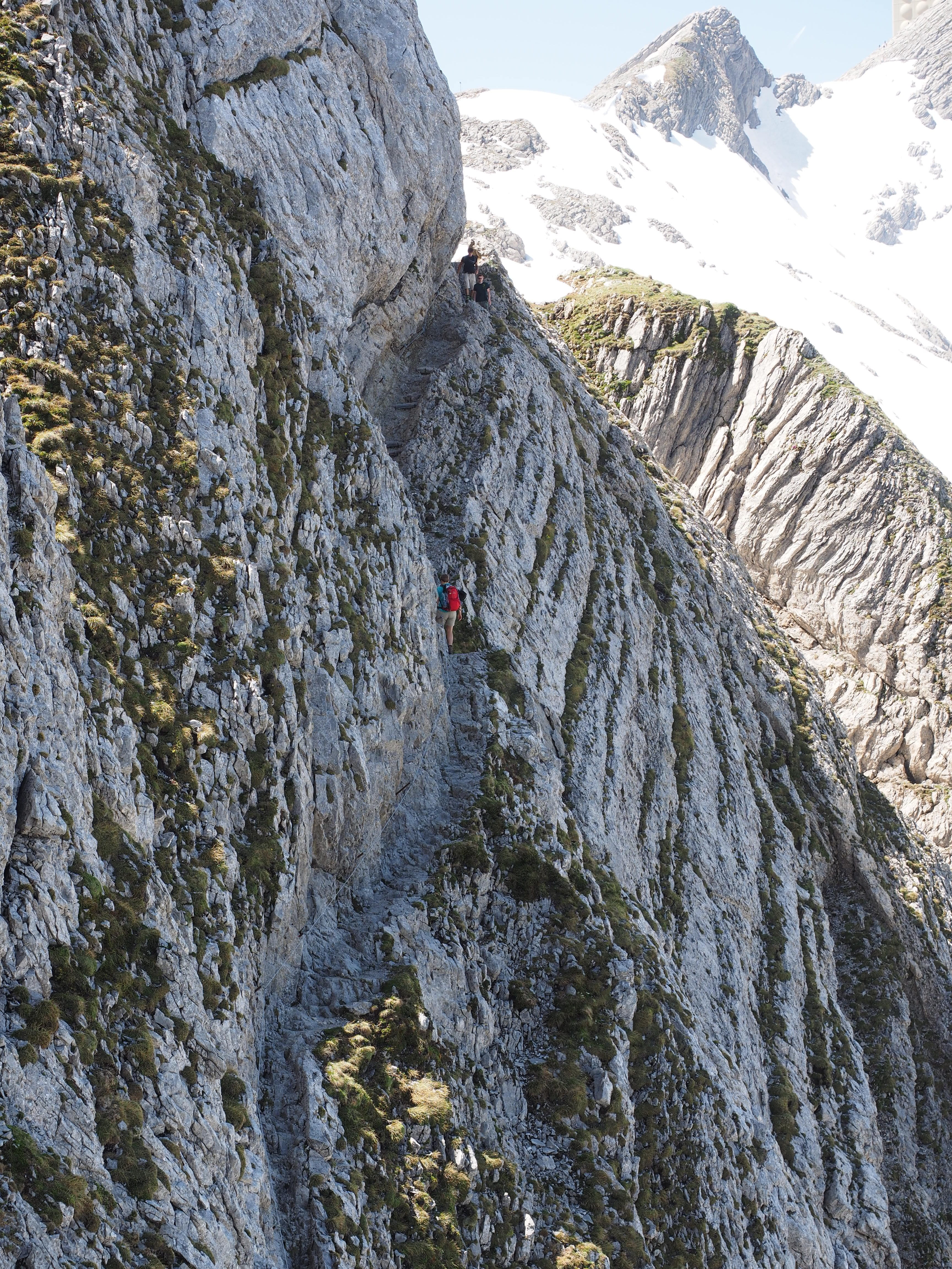 swiss alps, lenses ridge, day, unrecognizable person, scramble, climbing, alpstein region, exposed, steep wall, leisure activity, 4K, scenics - nature, Phone HD Wallpaper