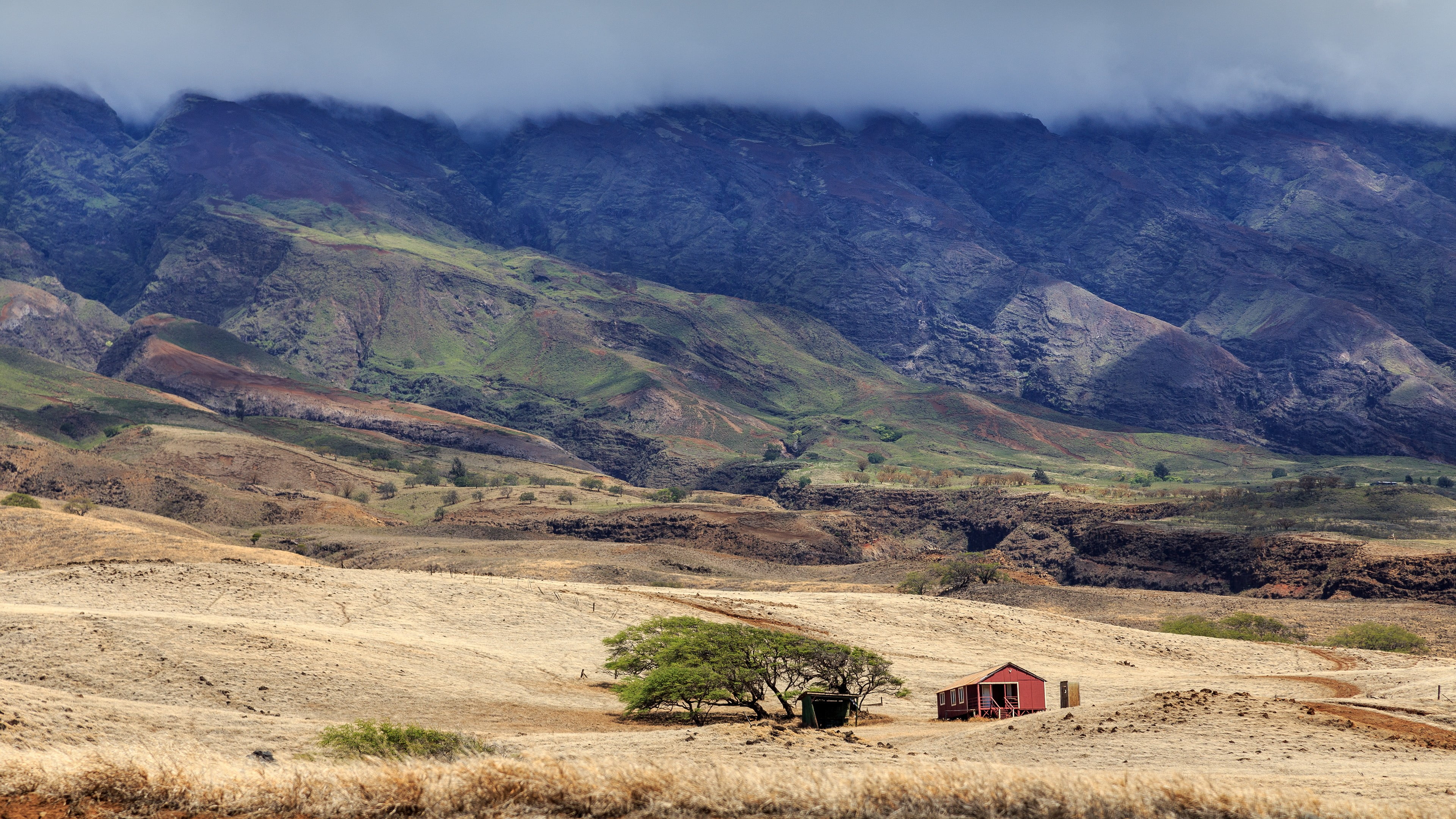 mountain range, wooden, transportation, brown, hills, landscape, outdoors, red, scenics - nature, tranquility, built structure, no people, environment, HD Wallpaper