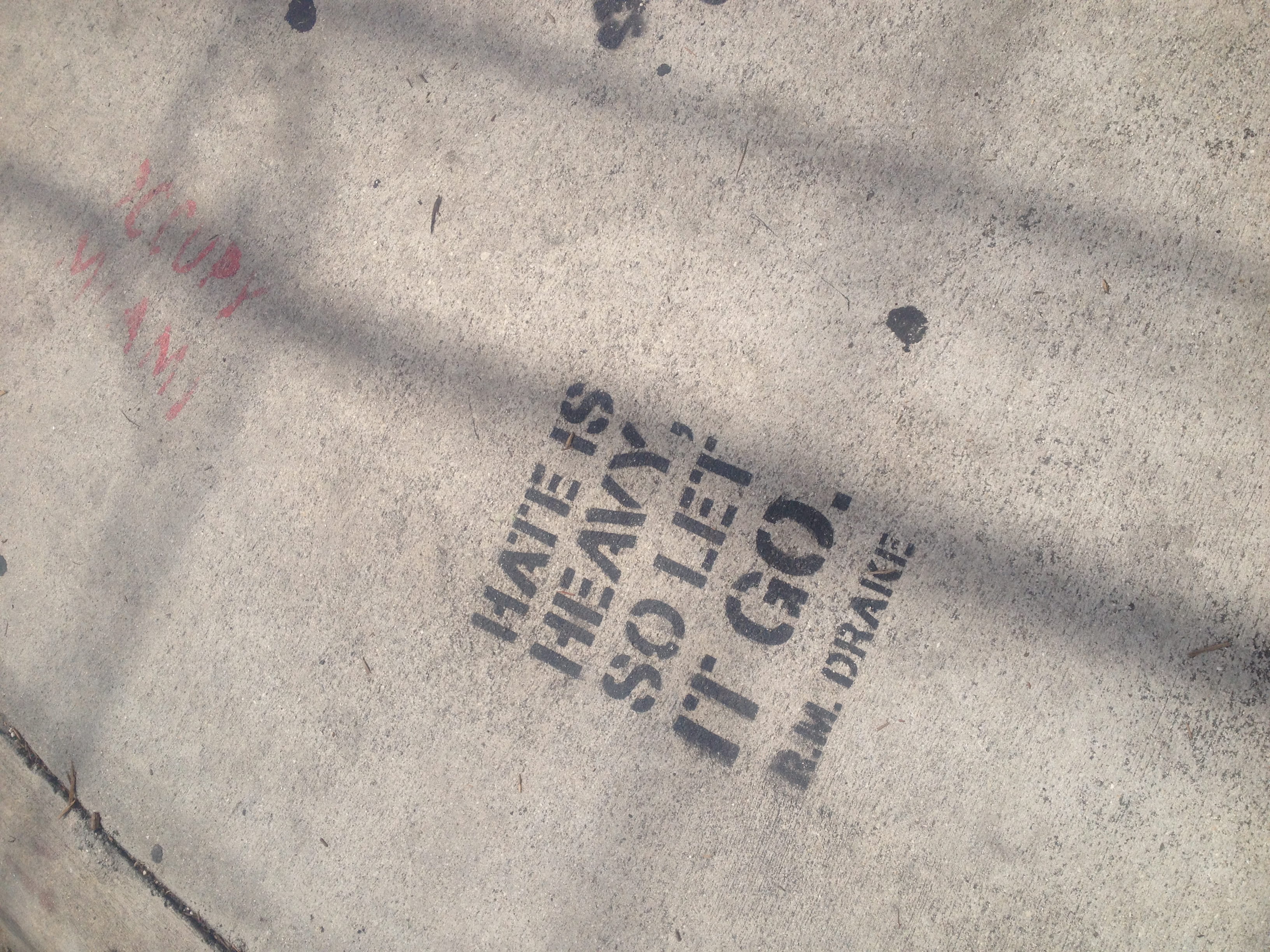paper, positive emotion, outdoors, day, western script, creativity, let it go, high angle view, hate, miami, sunlight, typography, no people, street art, HD Wallpaper