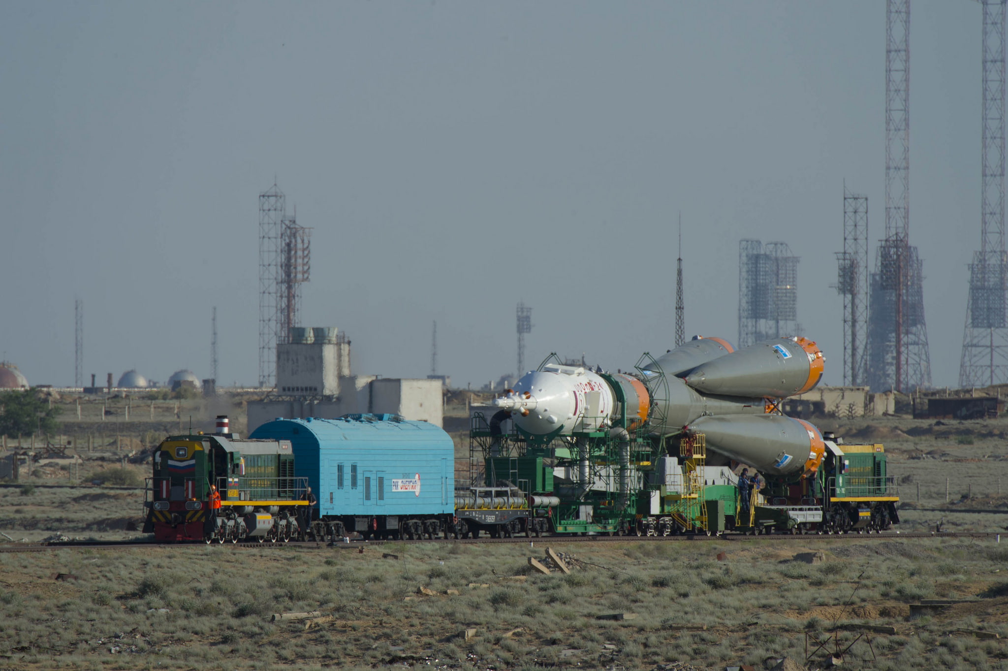 rocket, ship, train, space, 1080P, TMA-13M, shipping, Union, Baikonur, HD Wallpaper