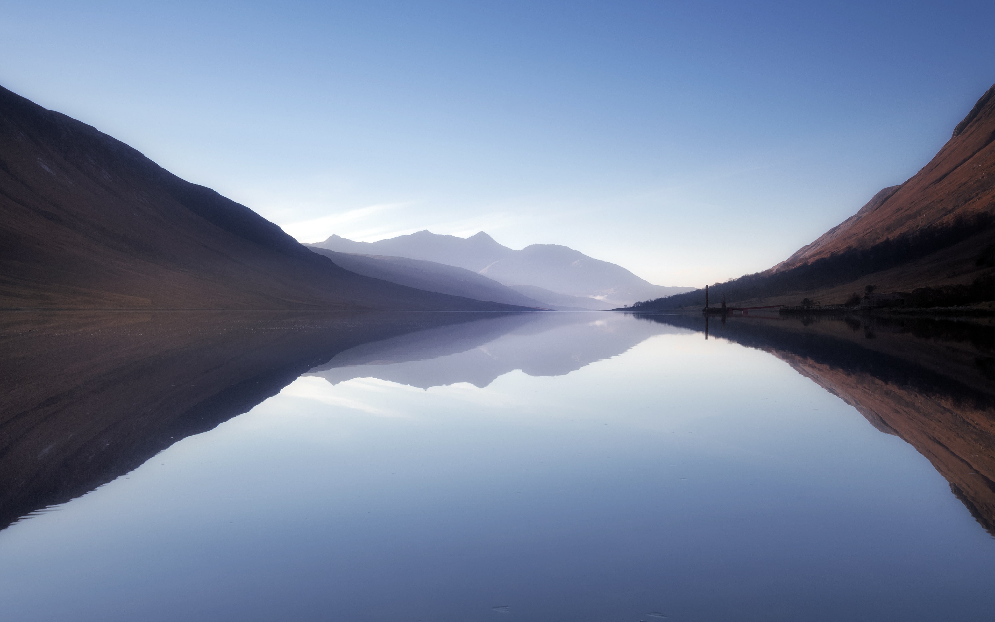 loch, beauty in nature, blue, etive, reflection, no people, lake, waterfront, nature, mountain, sky, scenics - nature, tranquility, idyllic, symmetry, tranquil scene, HD Wallpaper