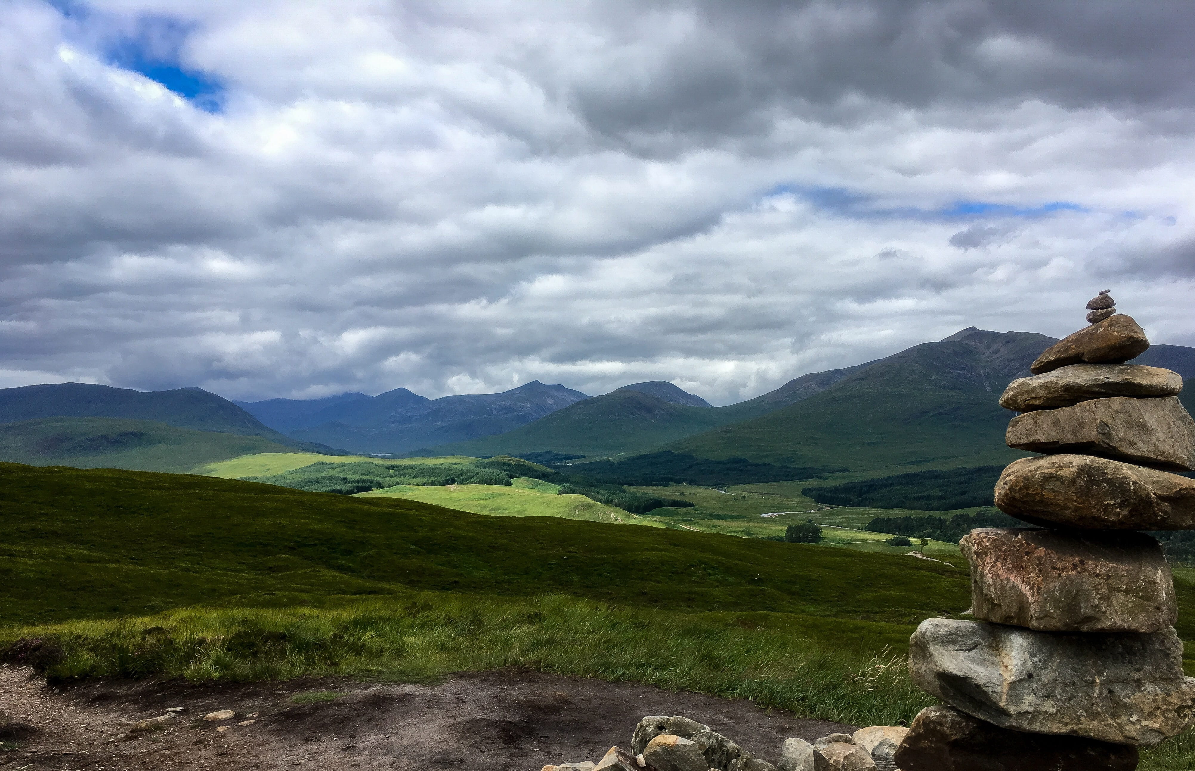 wilderness, west highland way, hike, tranquility, landscape, trekking, 4K, hiking, cloud - sky, highlands, wild, nature, exploration, green color, environment, HD Wallpaper