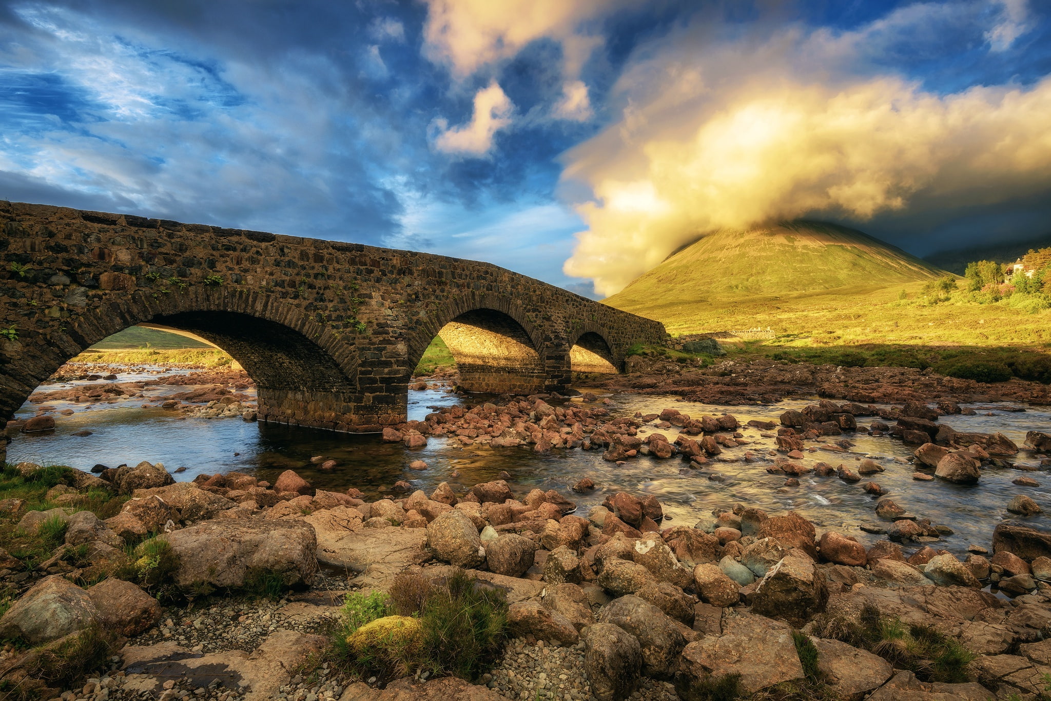 Isle of Skye, Sligachan, 1080P, Scotland, bridge, HD Wallpaper