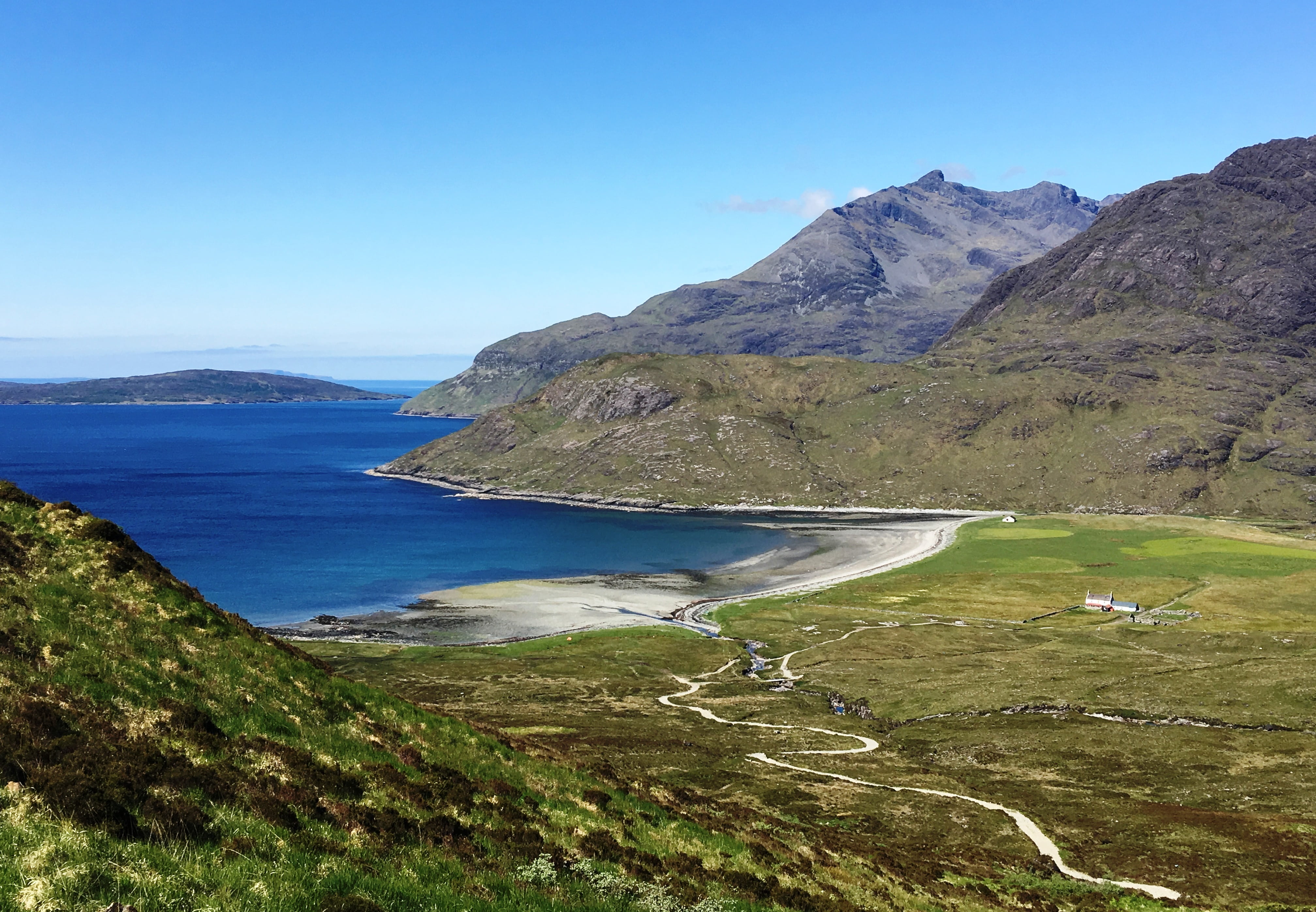 plant, scenics - nature, sky, clear sky, scenery, isle of skye, 4K, sea, day, scenic, no people, tranquility, beach, landscape, land, environment, non-urban scene, HD Wallpaper