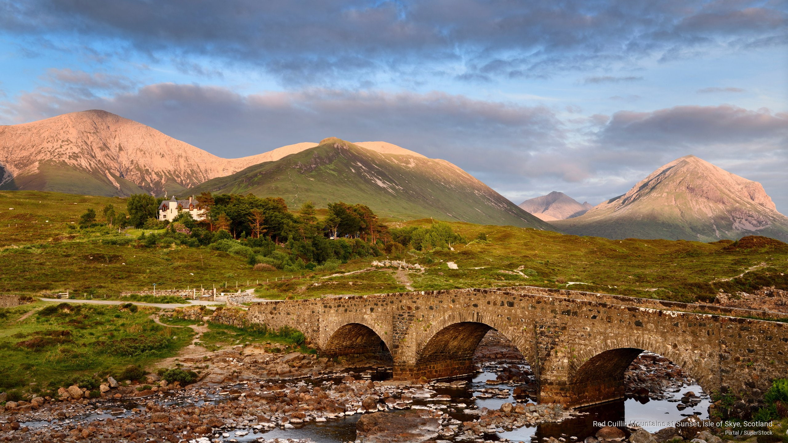 sunset, cuillin, skye, red, 2K, isle, scotland, Mountains, HD Wallpaper